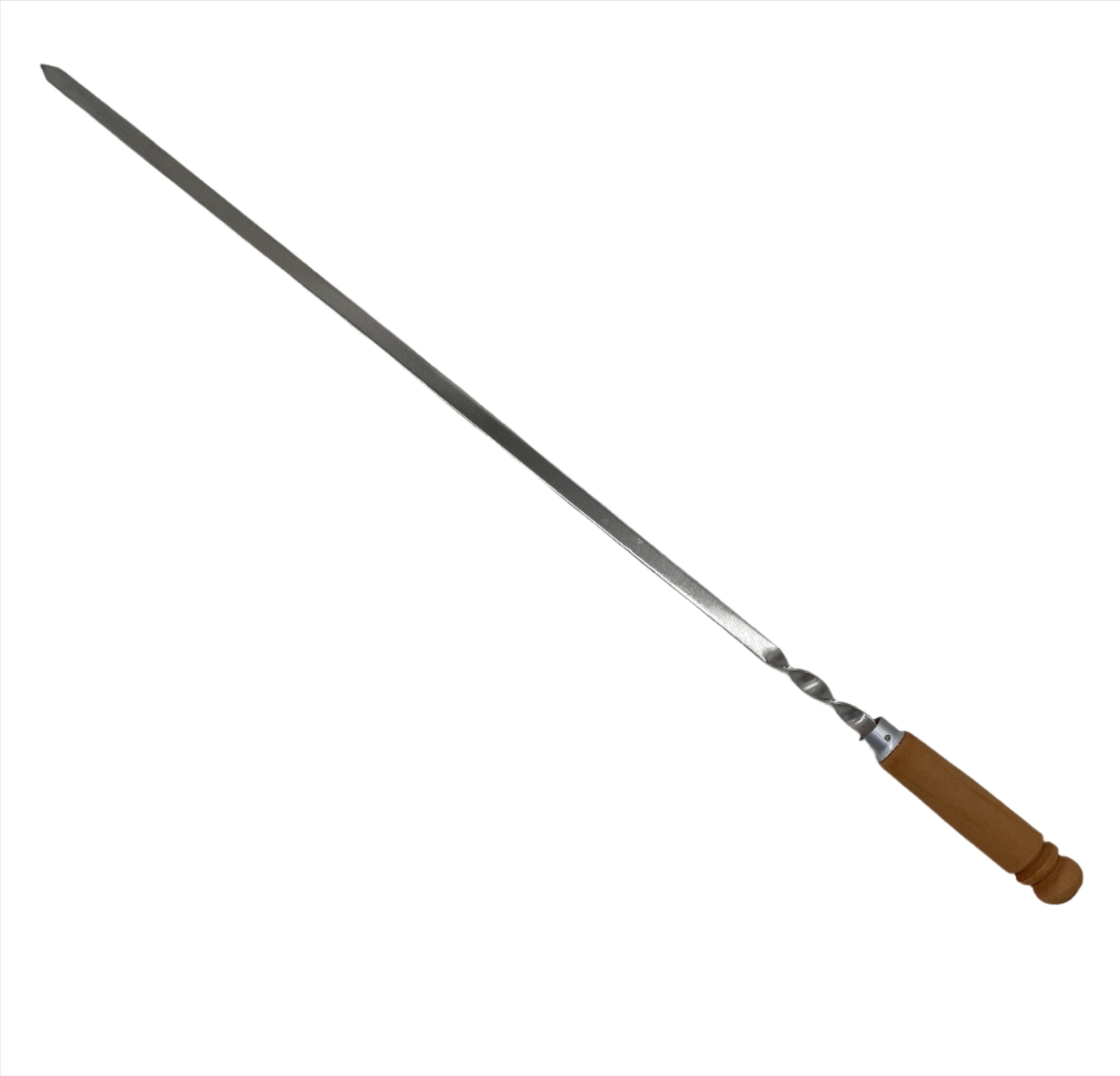 23.5x0.5 Inch Wooden Skewers with Handle - Perfect for BBQ, Grilling, and Party Appetizers