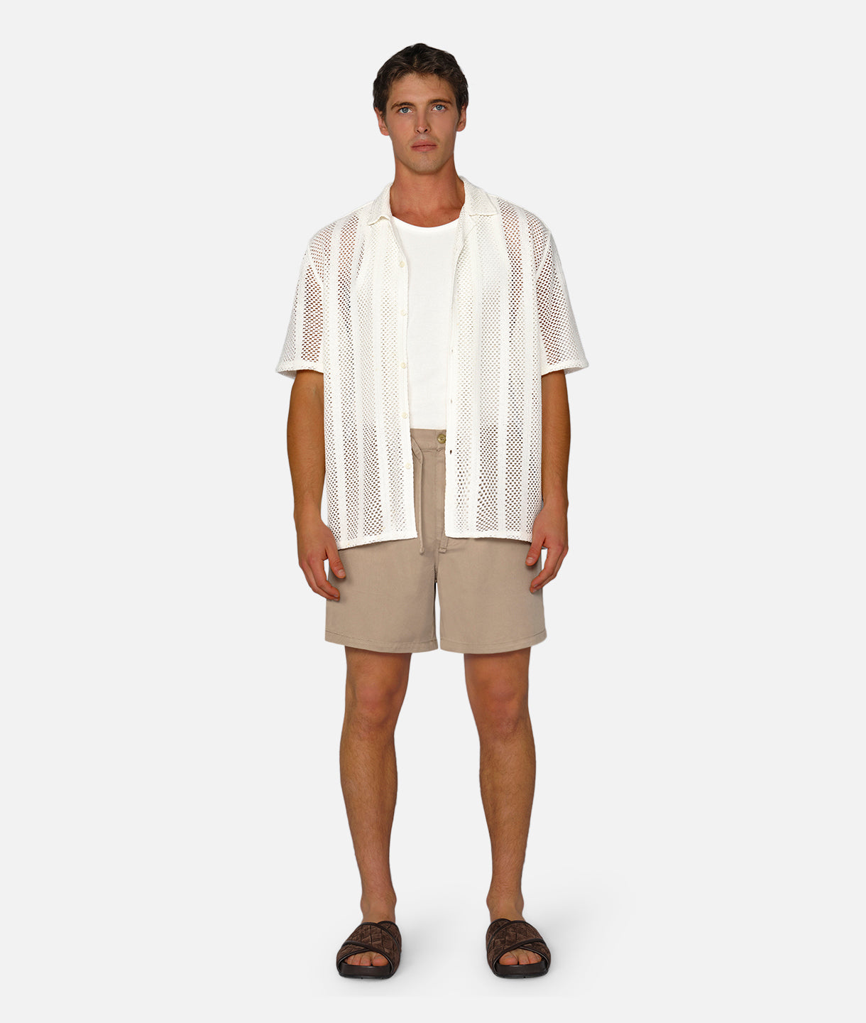 Mercer Short Sleeve Shirt for Men - Classic Off White Casual Button Down Shirt | Perfect for Office, Business Meetings & Summer Outfits
