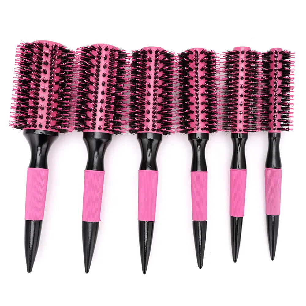 Professional Round Hair Brush with Nylon Bristles - Perfect for Blowouts, Styling & Smoothing Hair at Home or Salon