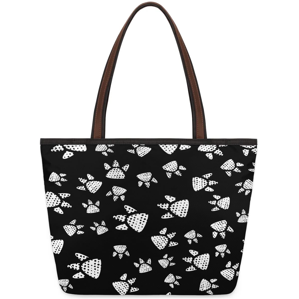 Dinosaur Paw Prints Tote Bag for Women - Stylish Zippered Handbag for Work, Shopping & Travel | Perfect Work Tote, Gym Bag & Everyday Carry-all