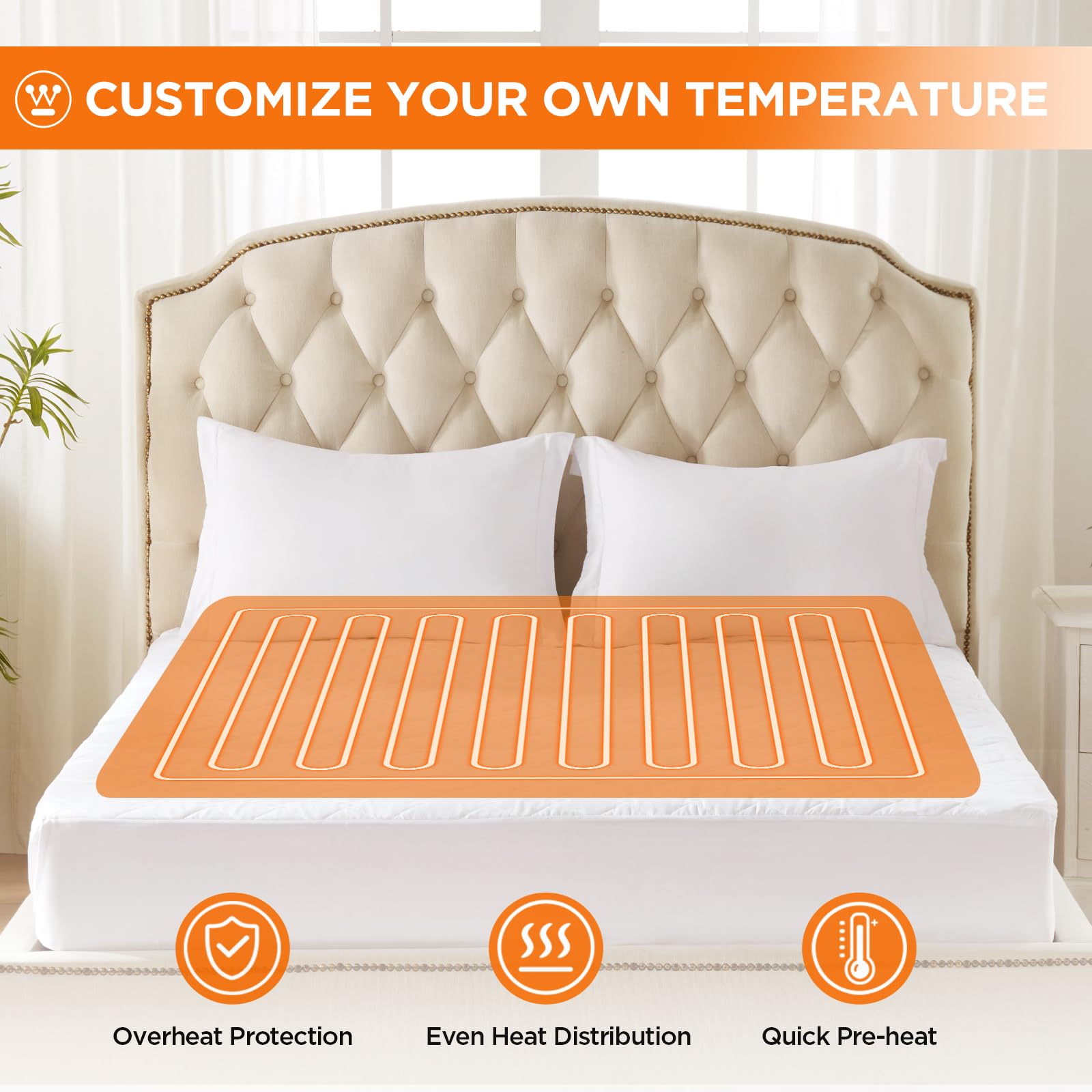 Westinghouse Electric Heated Mattress Pad Twin Size 39