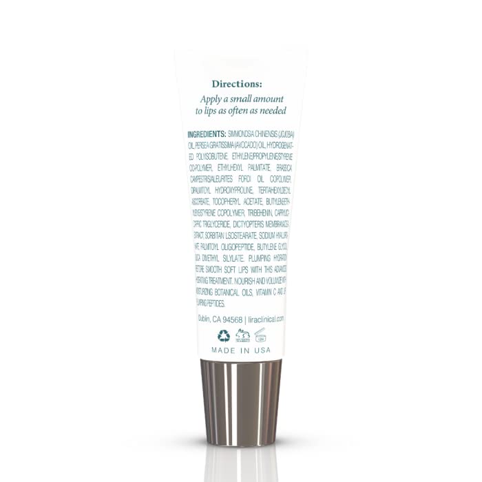 Lira Clinical BIO Lip Factor SPF 15 Lip Balm - Peptide Infused Lip Treatment with Vitamin C, E, Jojoba & Avocado Oil - Hydrating Moisturizer for Dry, Chapped Lips - 0.25 oz | Perfect for Daily Use, Outdoor Activities & Winter Lip Care