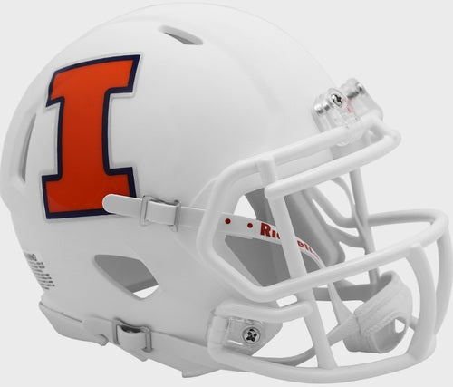 Riddell Speed Mini Helmet - Authentic Illinois Football Collectible for Fans & Display - Perfect for Home Decor, Sports Memorabilia, and Gifts