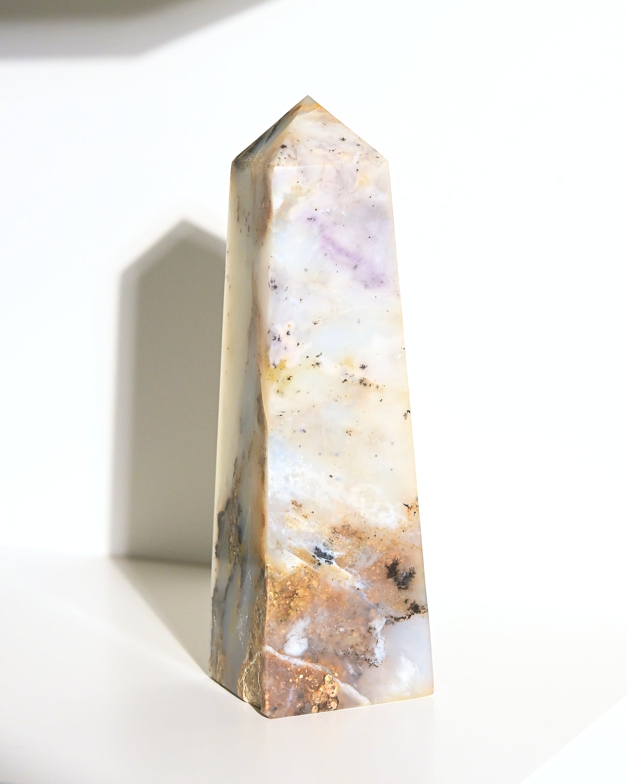 Peruvian Blue Opal Tower - 7 Inch Healing Crystal Point for Meditation, Reiki & Home Decor | Natural Stone Spiritual Gift
