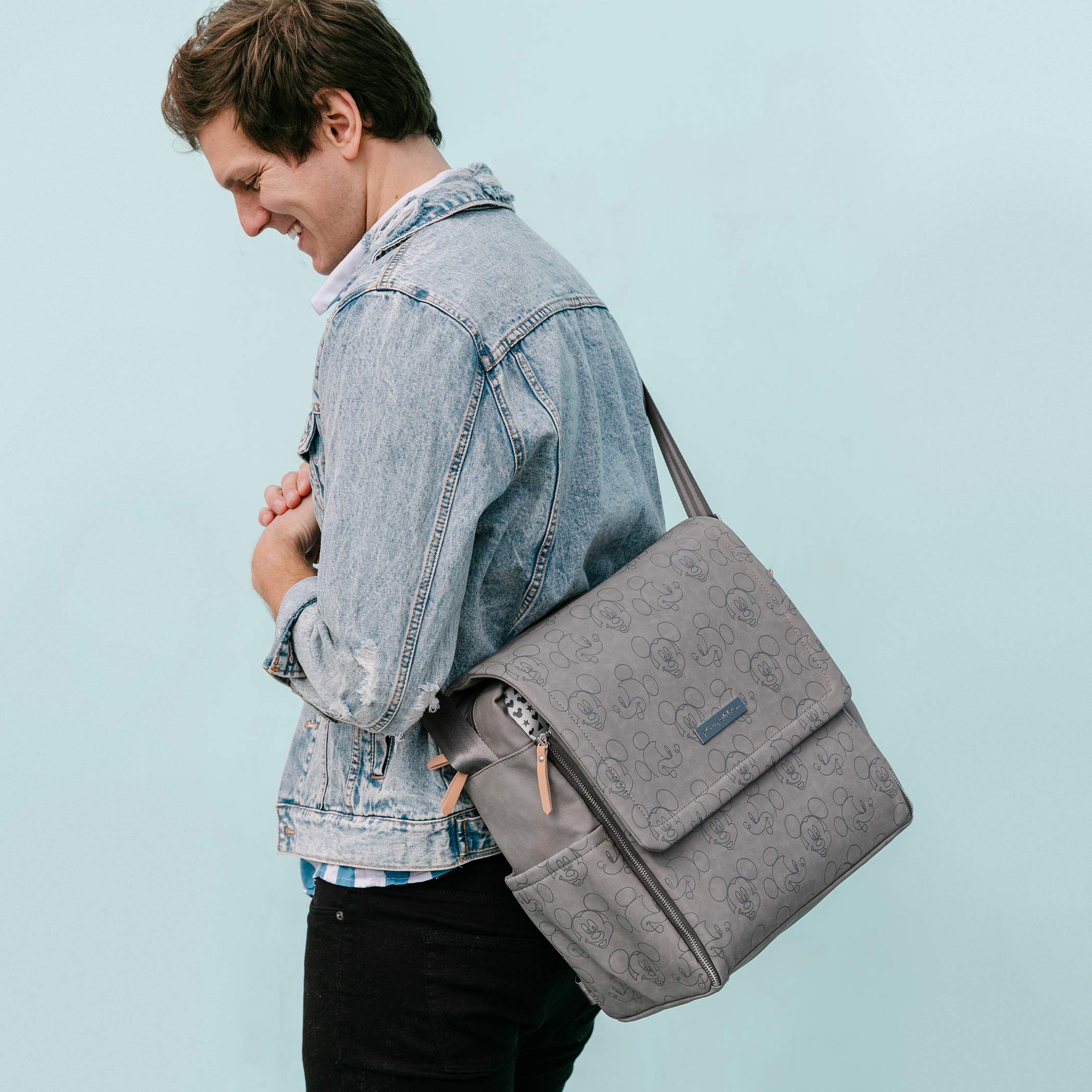 Petunia Pickle Bottom Boxy Backpack Diaper Bag - Stylish & Spacious Baby Backpack for Parents, On-The-Go Moms | Disney Mickey Mouse Design | Perfect for Daycare, Travel & Family Outings
