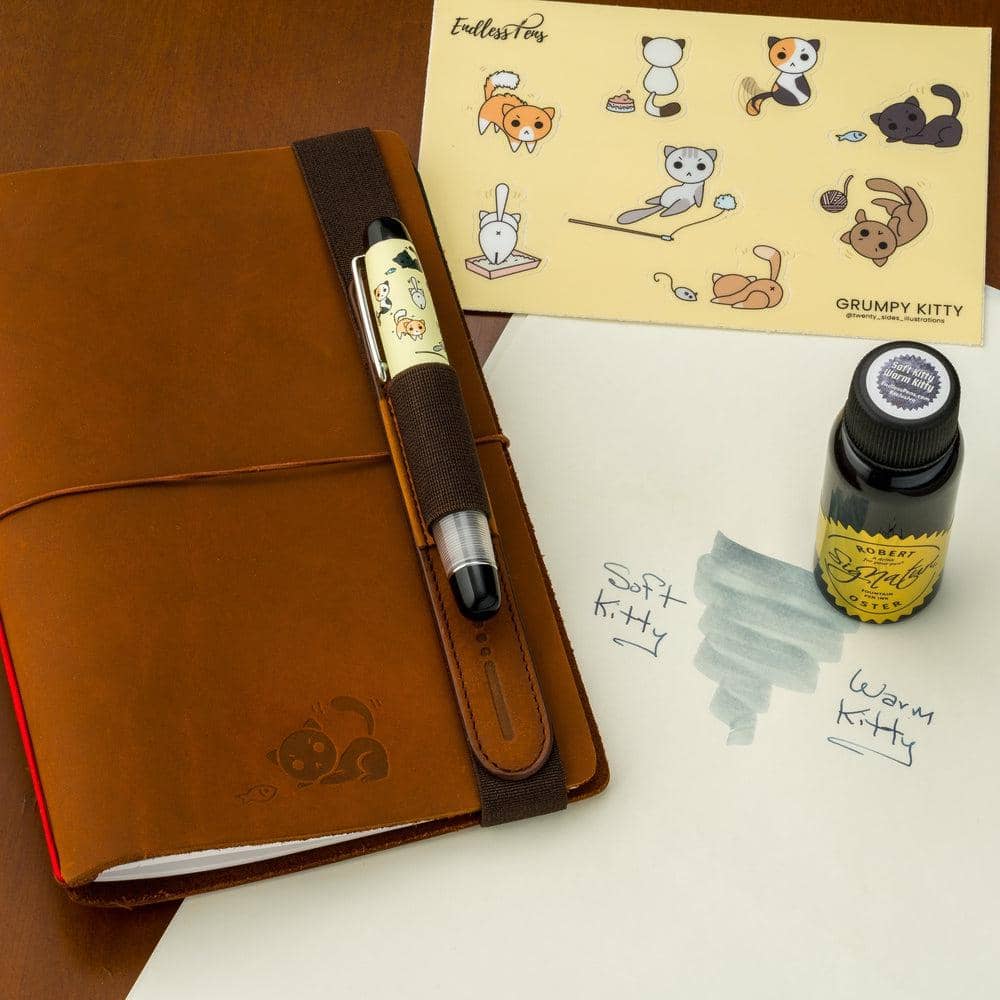 Opus 88 × Twenty Sides Grumpy Kitty Fountain Pen - Premium Japanese Eyedropper Fountain Pen for Writing, Journaling & Collectors (Ideal Gift for Cat Lovers & Stationery Enthusiasts)