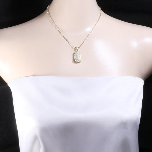 14K Yellow Gold & White Gold Zirconia Necklace for Women - Elegant Cubic Zirconia Pendant Jewelry for Parties, Weddings & Special Occasions