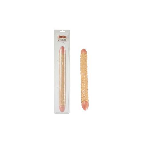 Ivory Duo 18 Inch Veined Double Dildo - Realistic Dual-Ended Adult Toy for Couples & Solo Play, Perfect for BDSM & Fantasy Roleplay Scenes