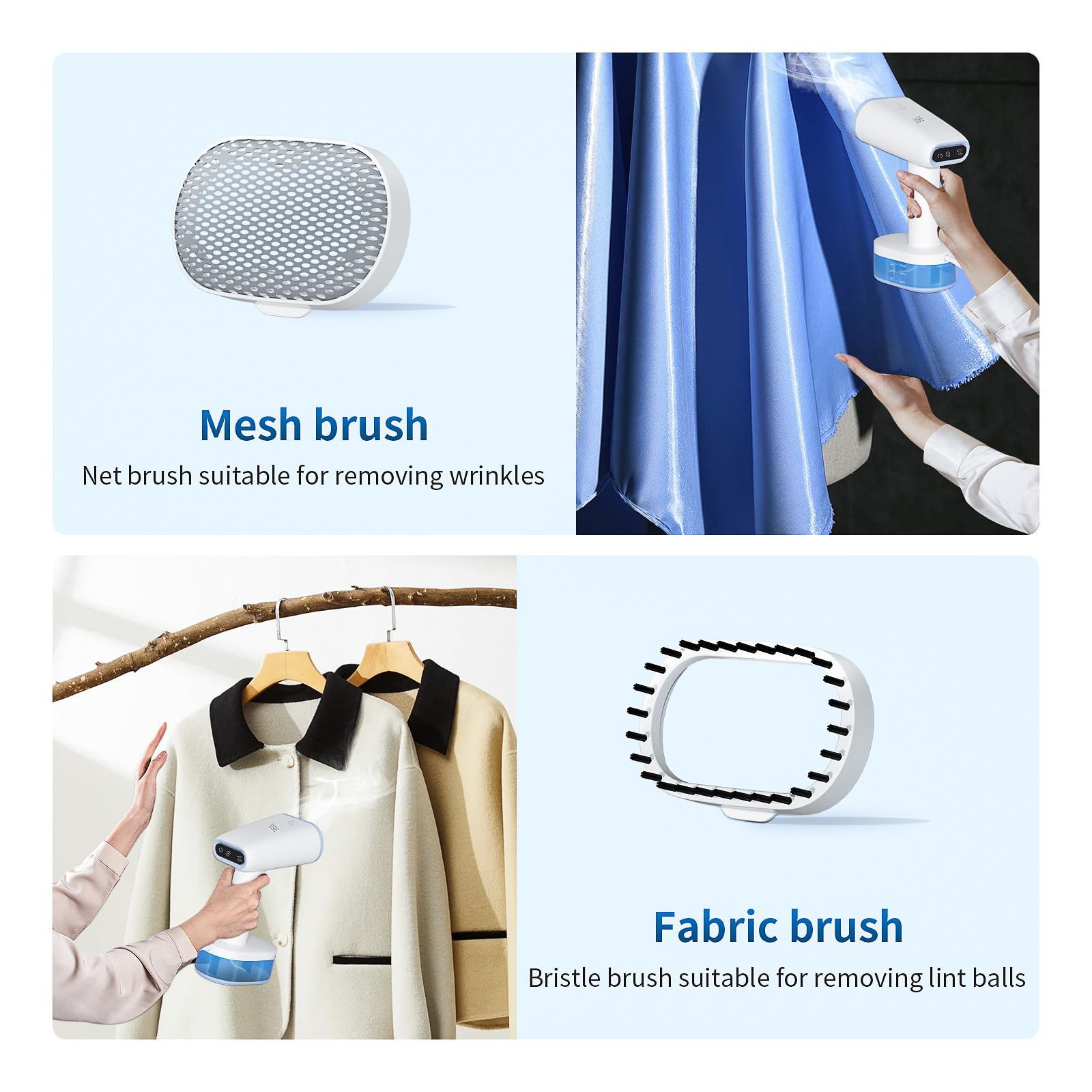 YASHE 1500W Portable Handheld Clothes Steamer - 20s Fast Heat-up, 250ml Large Water Tank, 2-in-1 Horizontal & Vertical Steaming, Auto Shut-off, Compact & Self-Cleaning - Perfect for Home, Office, Travel & Quick Outfit Refresh