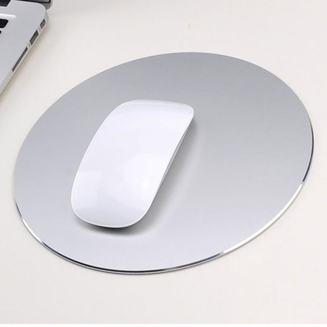 Premium Aluminum Mouse Pad - Non-Slip Alloy Surface for Fast & Precise Gaming Control - Silver Gaming Mouse Mat for PC, Laptop, Office & Esports