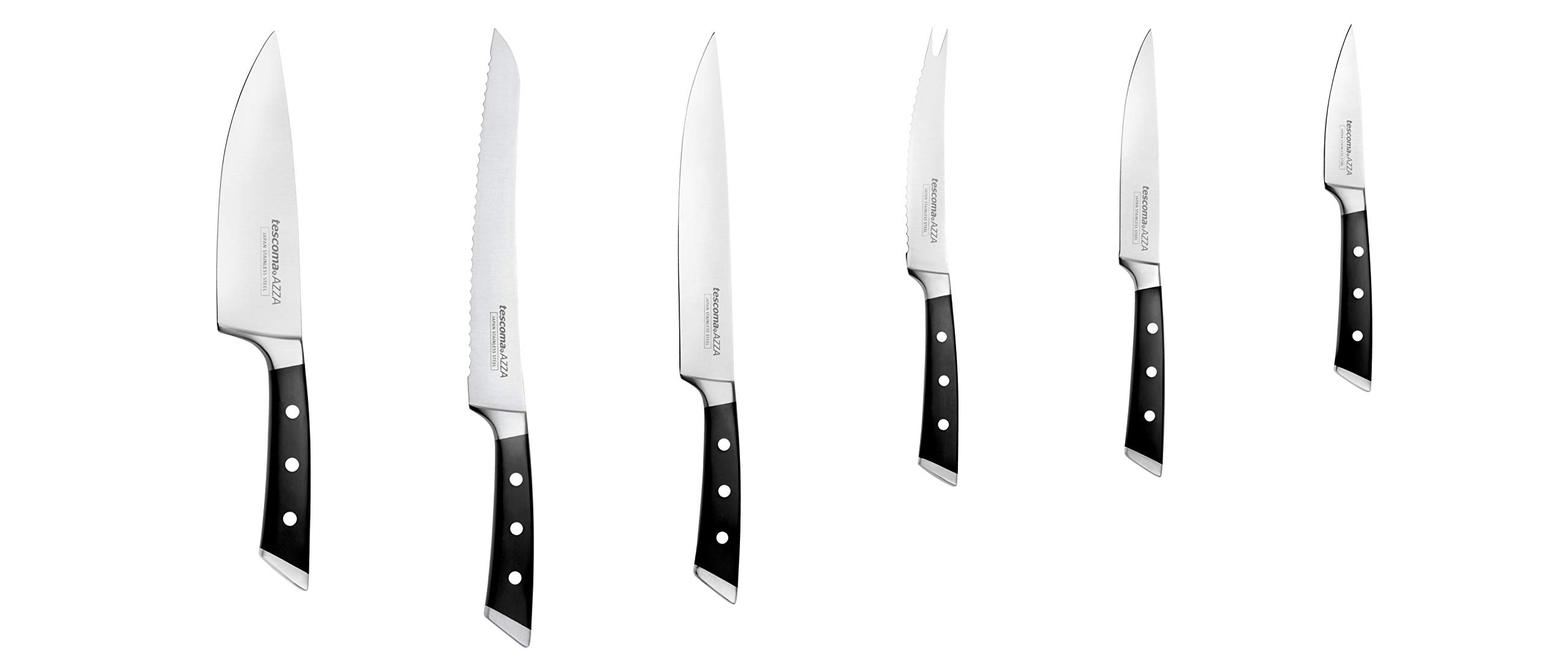 AZZA 6-Piece Knife Block Set - Premium Wooden Knife Holder for Kitchen Storage & Organization - Perfect for Home Chefs & Cooking Enthusiasts