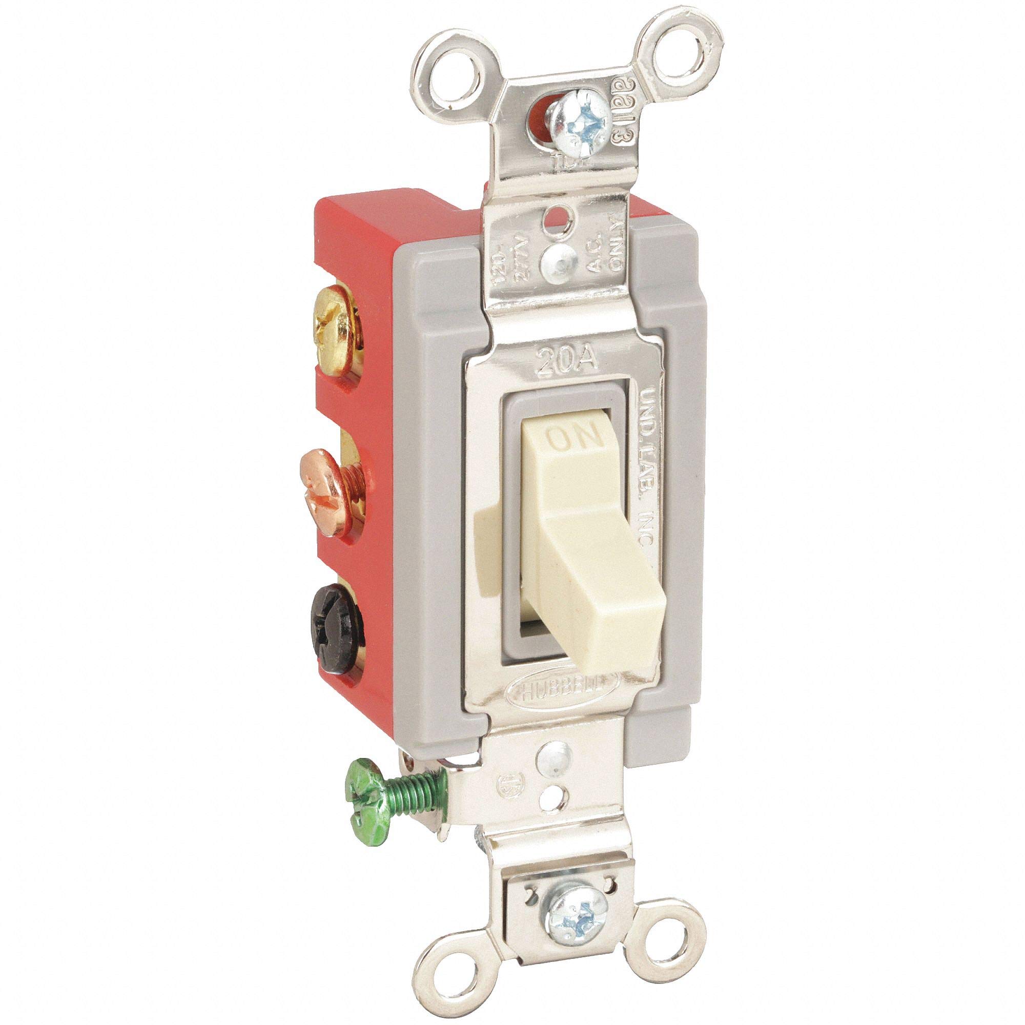 20A Ivory Toggle Wall Switch - 2-Pole Heavy Duty Electrical Switch for Home, Office & Commercial Use
