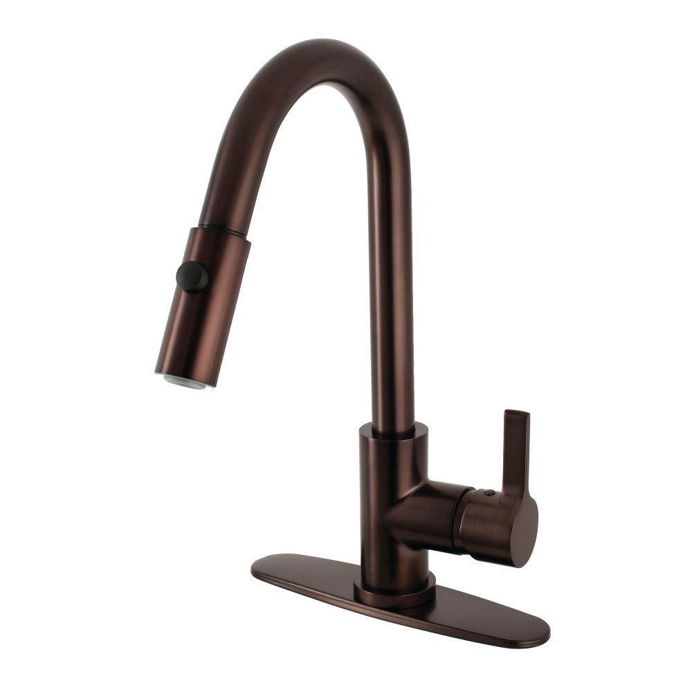 Kingston Brass LS8785CTL Oil Rubbed Bronze Pull-Down Sprayer Kitchen Faucet - 8-7/16