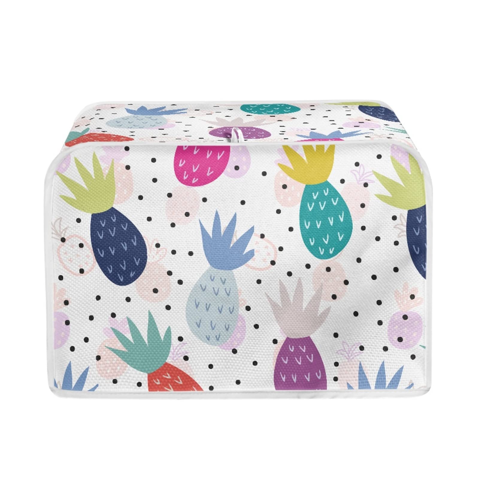Pineapple Print Toaster Cover - Stain Resistant & Heat Resistant Bread Maker Protector - Anti Fingerprint Kitchen Organizer for Home - Perfect for Breakfast Countertop & Small Appliance Storage