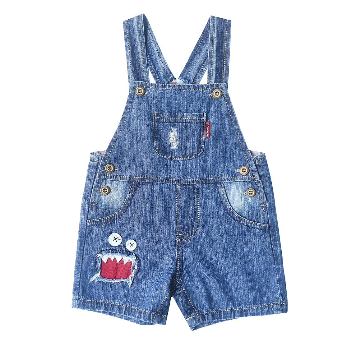 ZL MAGIC Baby & Toddler Denim Overalls - Adjustable Straps, Ripped Jeans Style for Boys & Girls - Perfect for Playdates, Daycare & Casual Outings