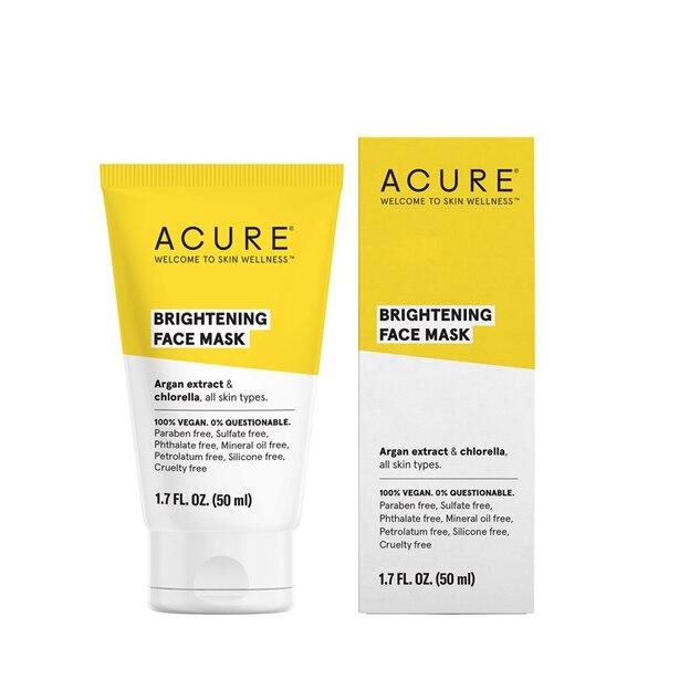 Acure Brightening Face Mask 50ml – Hydrating & Glow-Boosting Skincare for Dull Skin – Perfect for Nighttime Routine & Spa Days