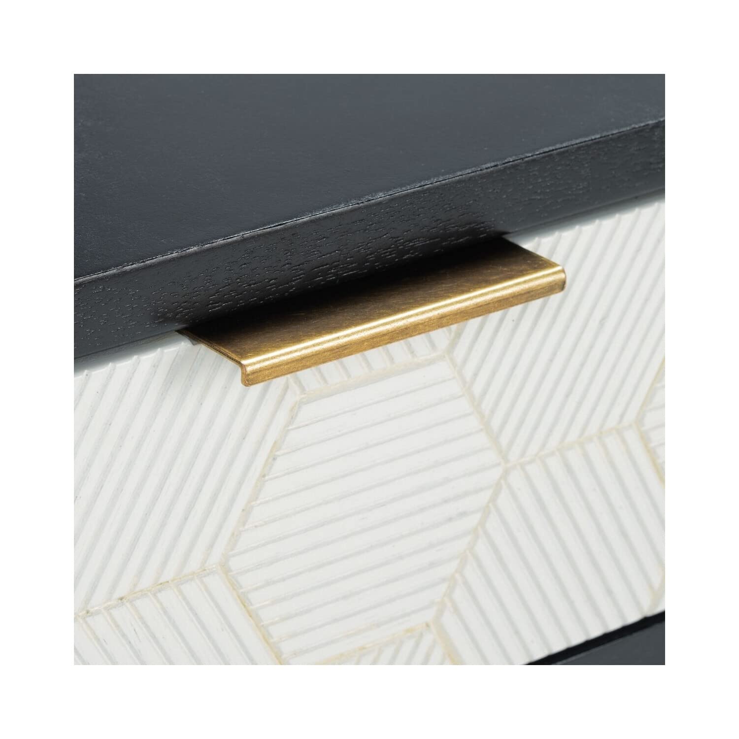 SAFAVIEH Keya Black & White 1-Drawer Nightstand - Modern Accent Table for Living Room, Bedroom & Entryway - Compact Side Table with Storage (Model ACC6601B) - Perfect for Small Spaces, Apartments & Dorm Rooms