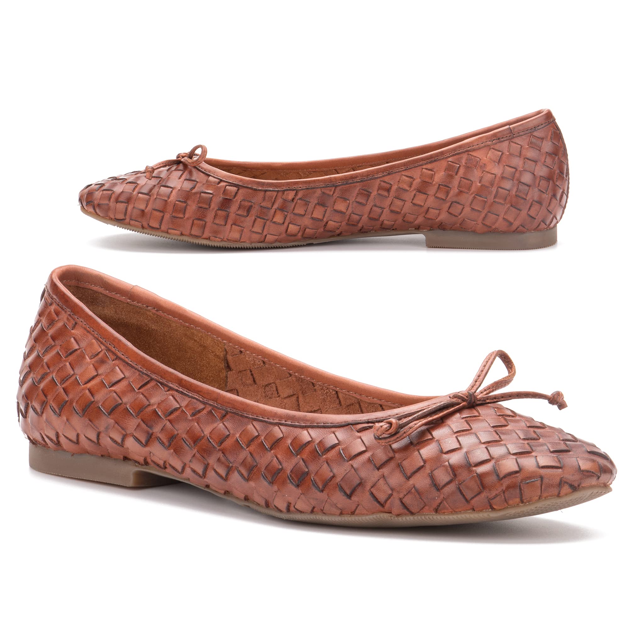 Vintage Foundry Co. Mina Women's Casual Leather Flats - Comfortable Closed Toe Shoes with Thermoplastic Rubber Outsole | Perfect for Work, Travel & Everyday Wear
