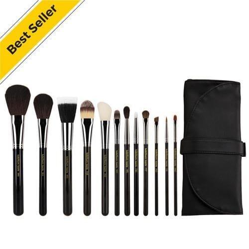 Maestro Complete 12-Piece Professional Brush Set with Roll-Up Pouch - Perfect for Makeup Artists, Travel & Home Use