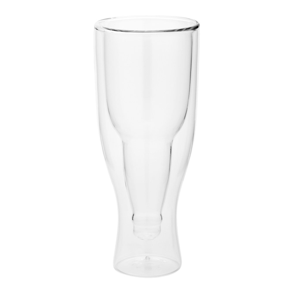 Restaurantware Forma 9oz Double Wall Beer Glasses - 10-Pack Shatterproof Clear Drinking Glasses with Rolled Rim for Beer, Cocktails, Wine & Beverages - Perfect for Bars, Restaurants & Home Entertaining