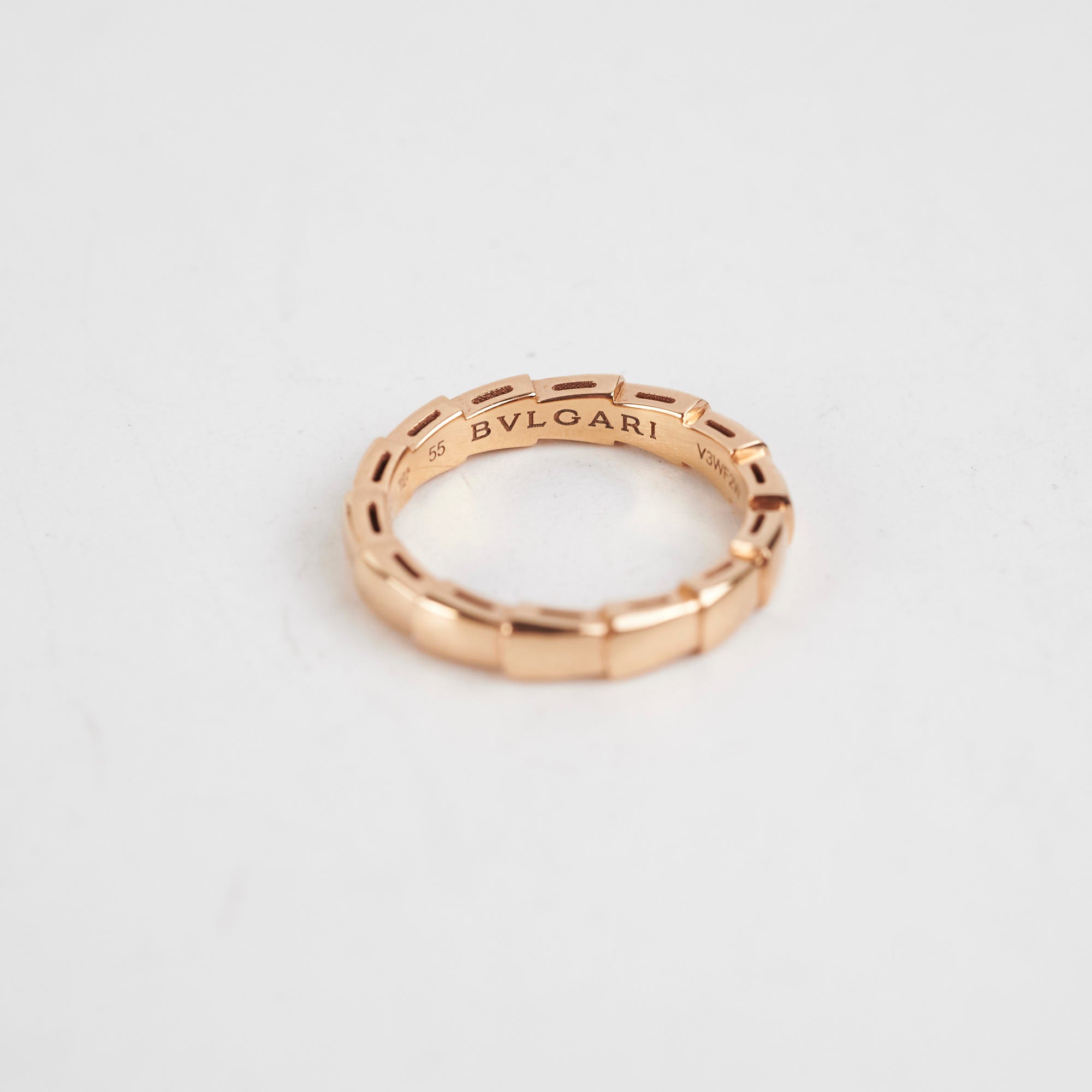 Bvlgari Serpenti Rose Gold Ring Size 55 - Luxury Italian Jewelry for Women, Elegant Snake Design for Parties & Special Occasions