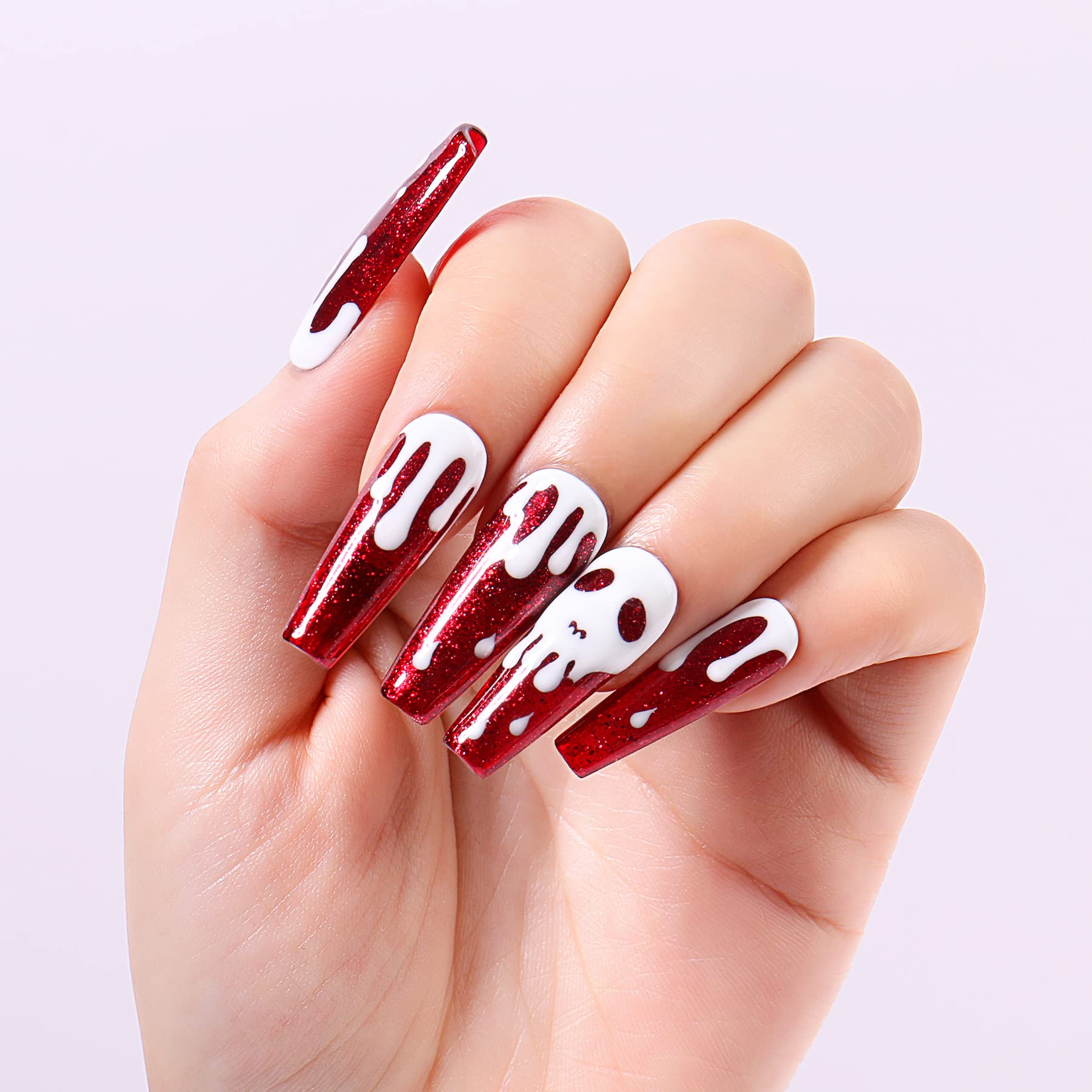 AIMEILI Soak Off UV LED Red Glitter Gel Nail Polish - Heart Break Red (095) 10ml | Long Lasting Glitter Nail Polish for Manicures, Pedicures & Nail Art | Perfect for Parties, Weddings & Special Occasions