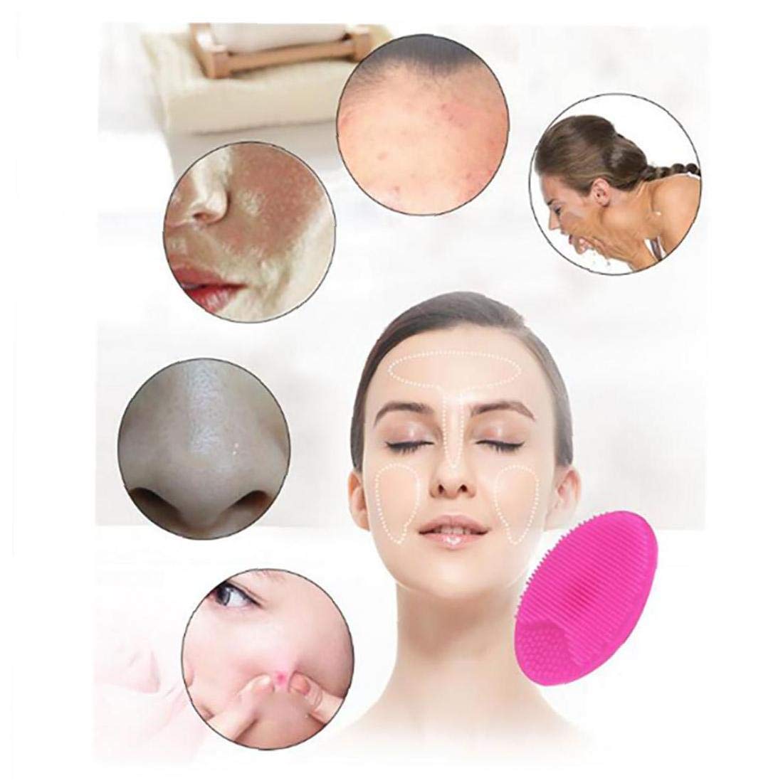 Soft Silicone Face Scrubber for Blackhead Removal - Exfoliating Shower Brush (Purple) - Perfect for Spa & Skincare Routine