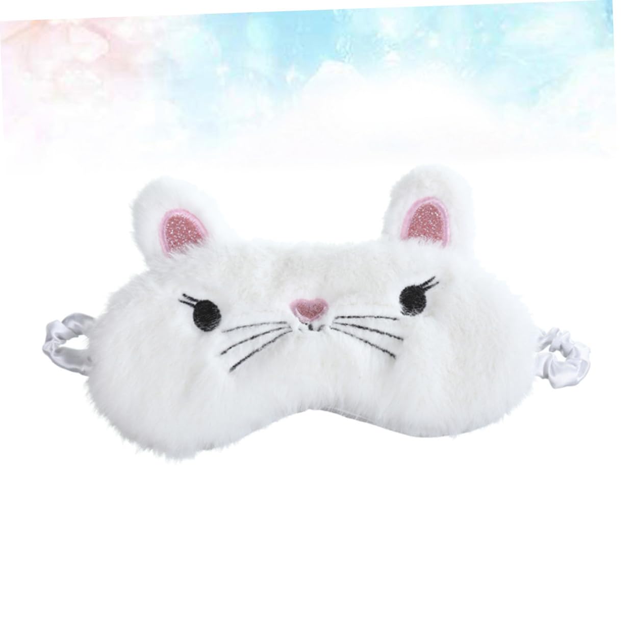 Soft White Sleeping Eye Mask for Women - Comfortable Blindfold for Night Sleep, Travel & Relaxation - Perfect for Home, Office & Airplane Use