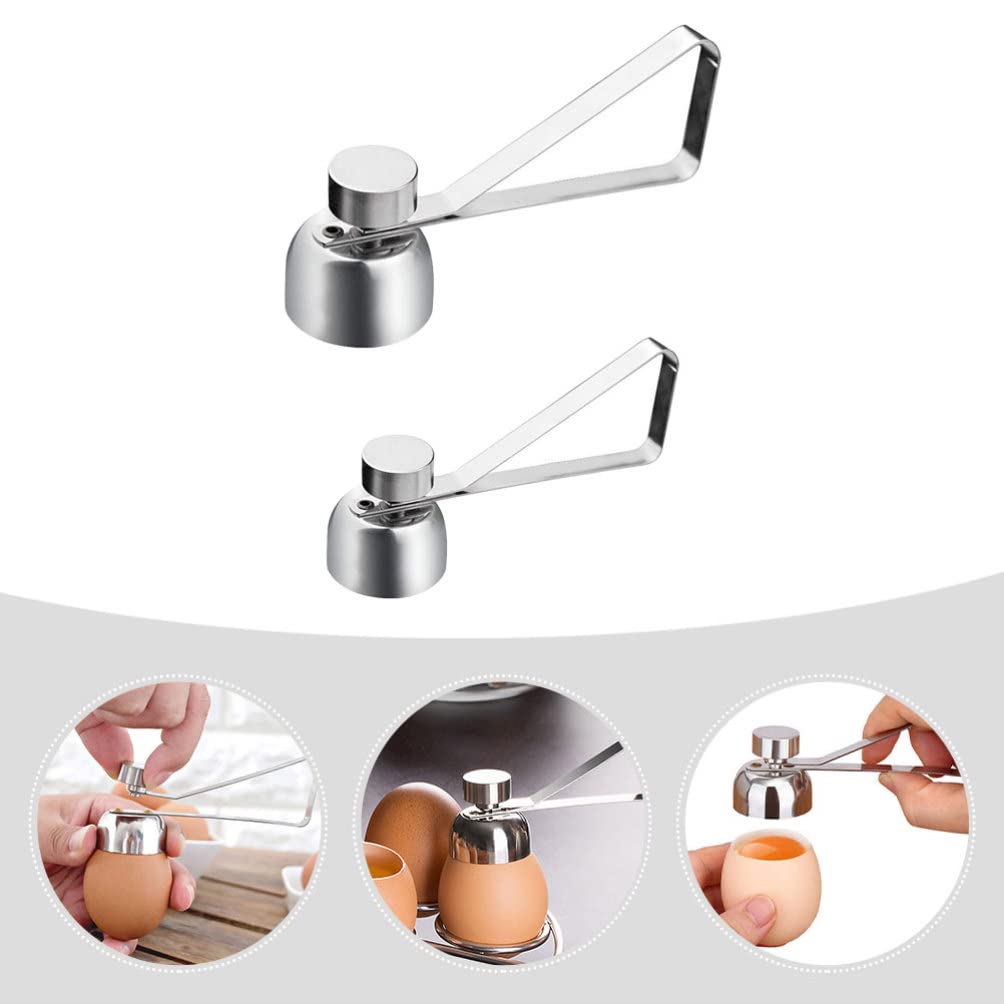 2pcs Stainless Steel Egg Opener - Egg Topper & Shell Cutter Tool for Perfect Soft/Hard Boiled Eggs - Kitchen Gadget for Easy Egg Peeling, Breakfast Prep & Baking Accessories