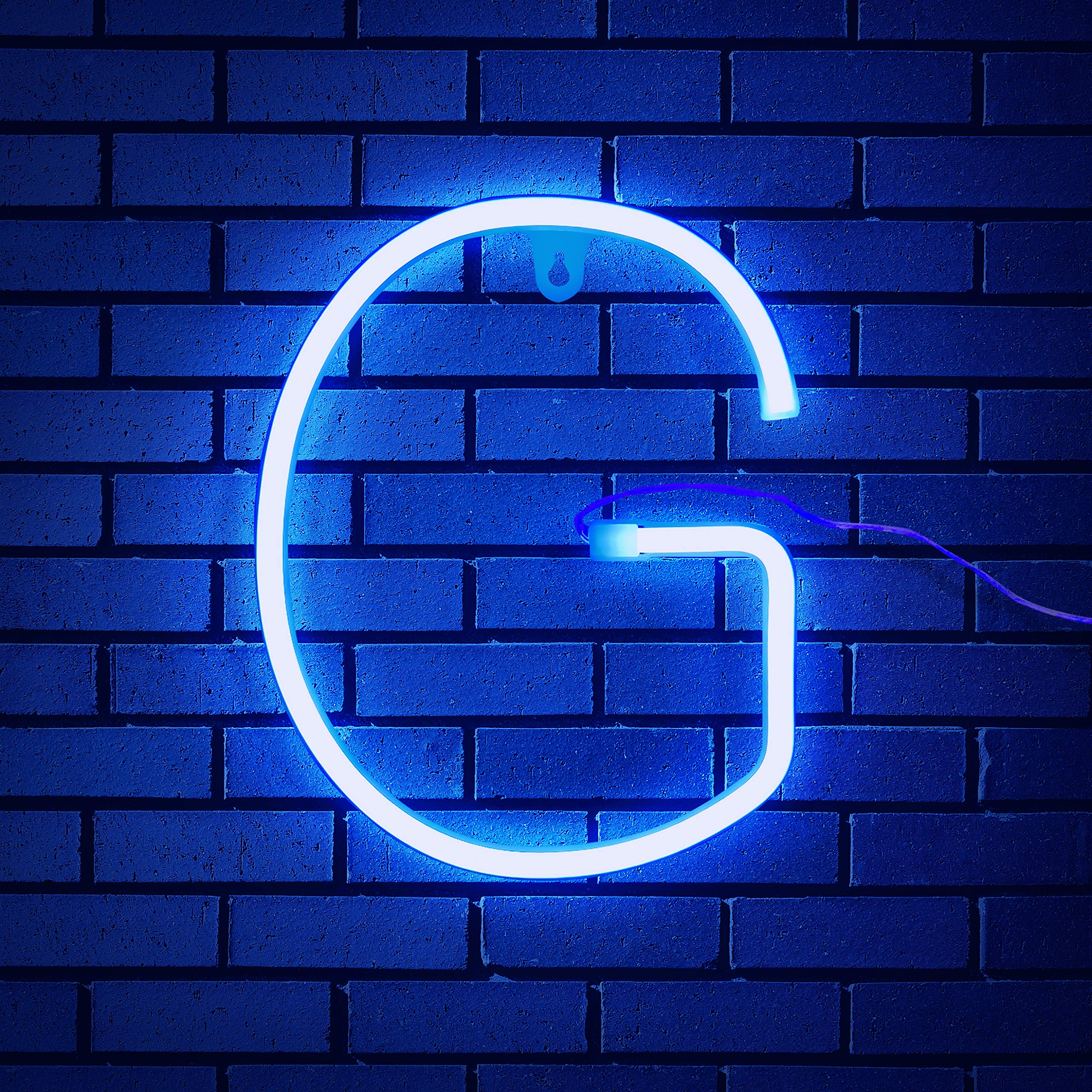 LED Neon Letter Sign - Customizable Alphabet A-Z & Numbers 0-9 for Wall Decor, Bars, Weddings & Events (Blue Glow)