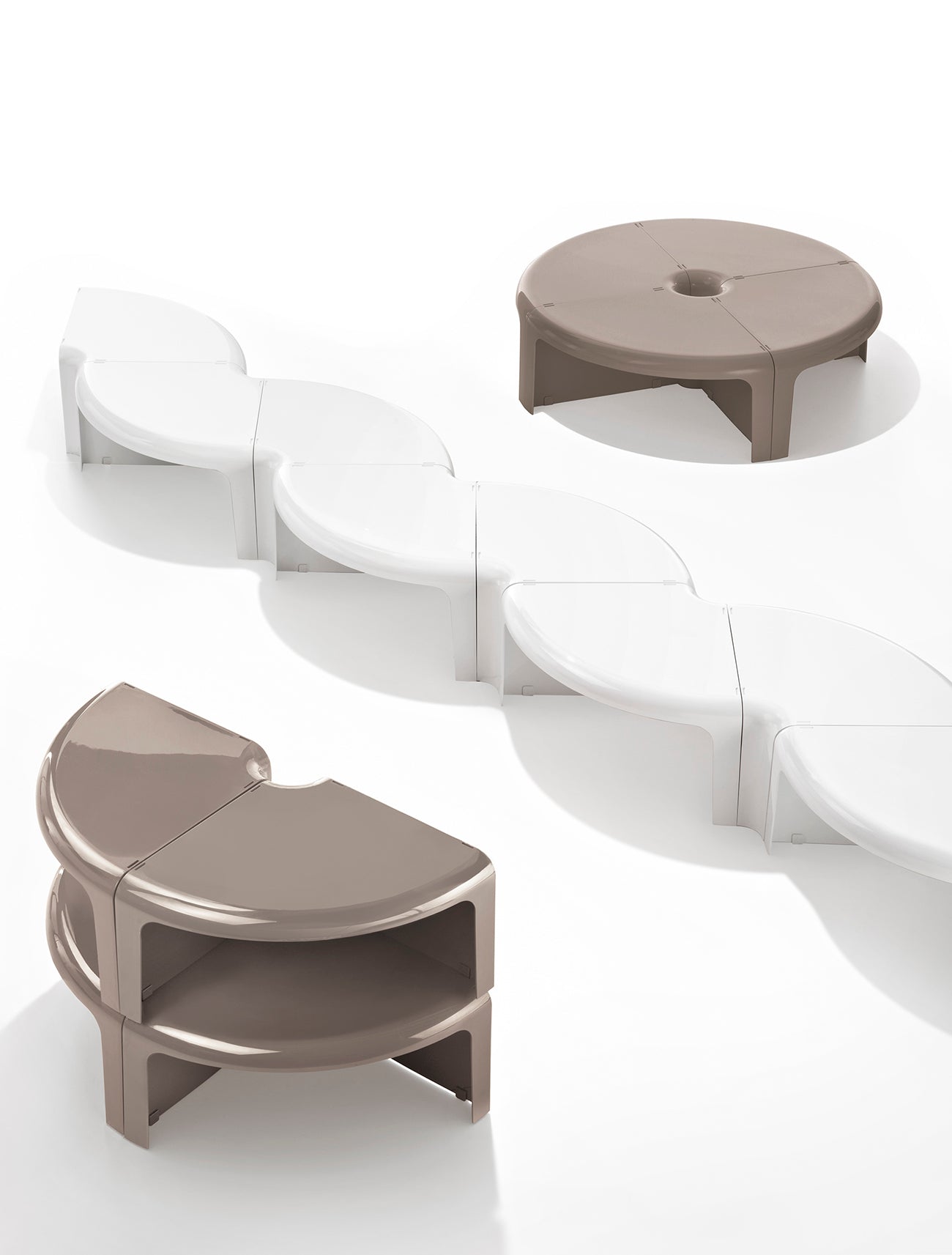 B Line 4/4 Coffee Table & Modular Bookcase - Modern Living Room Furniture for Home & Office Decor