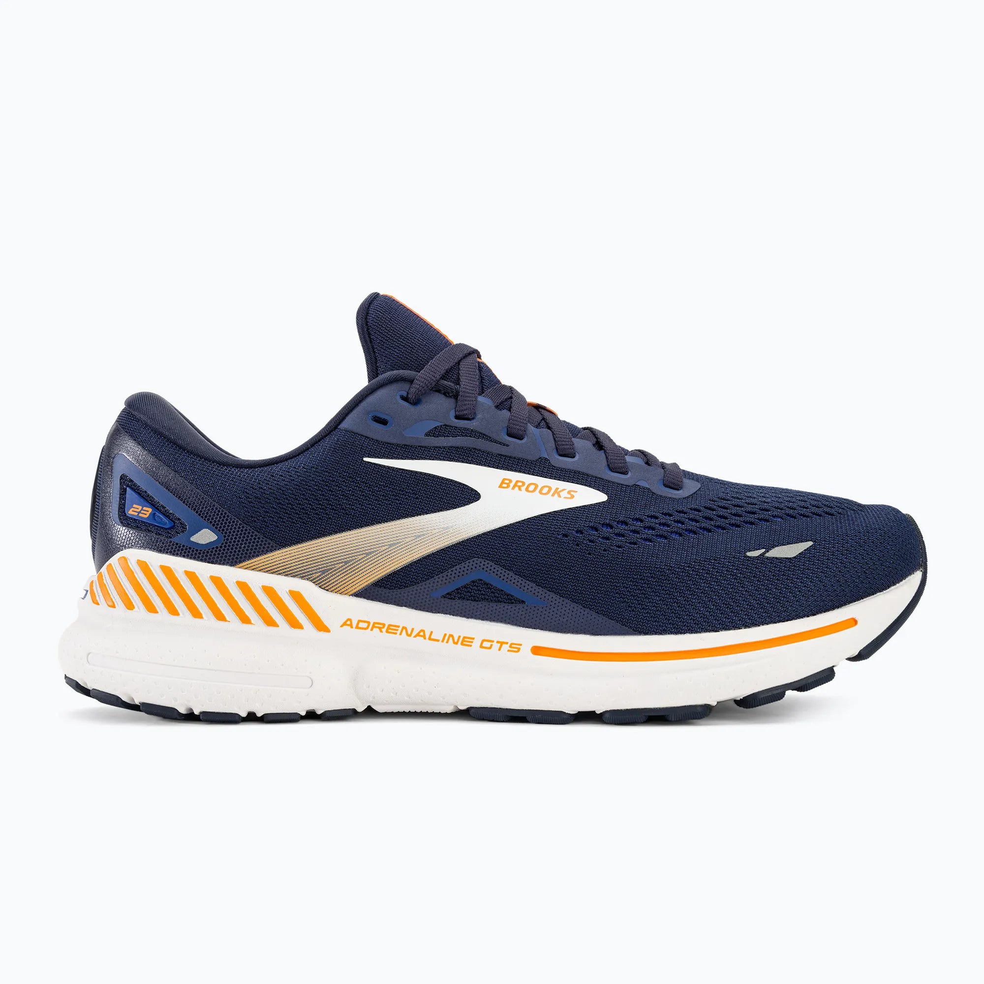 Brooks Men's Adrenaline GTS 23 Running Shoes - 1D486 Peacoat/Ultramarina/Orange - Cushioned Support for Road Running, Jogging & Gym Workouts
