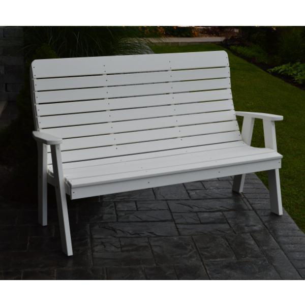 A & L Furniture Poly Winston Garden Bench - Outdoor Patio Seating for Backyard, Porch, and Garden - Weather-Resistant and Durable Polyethylene Material