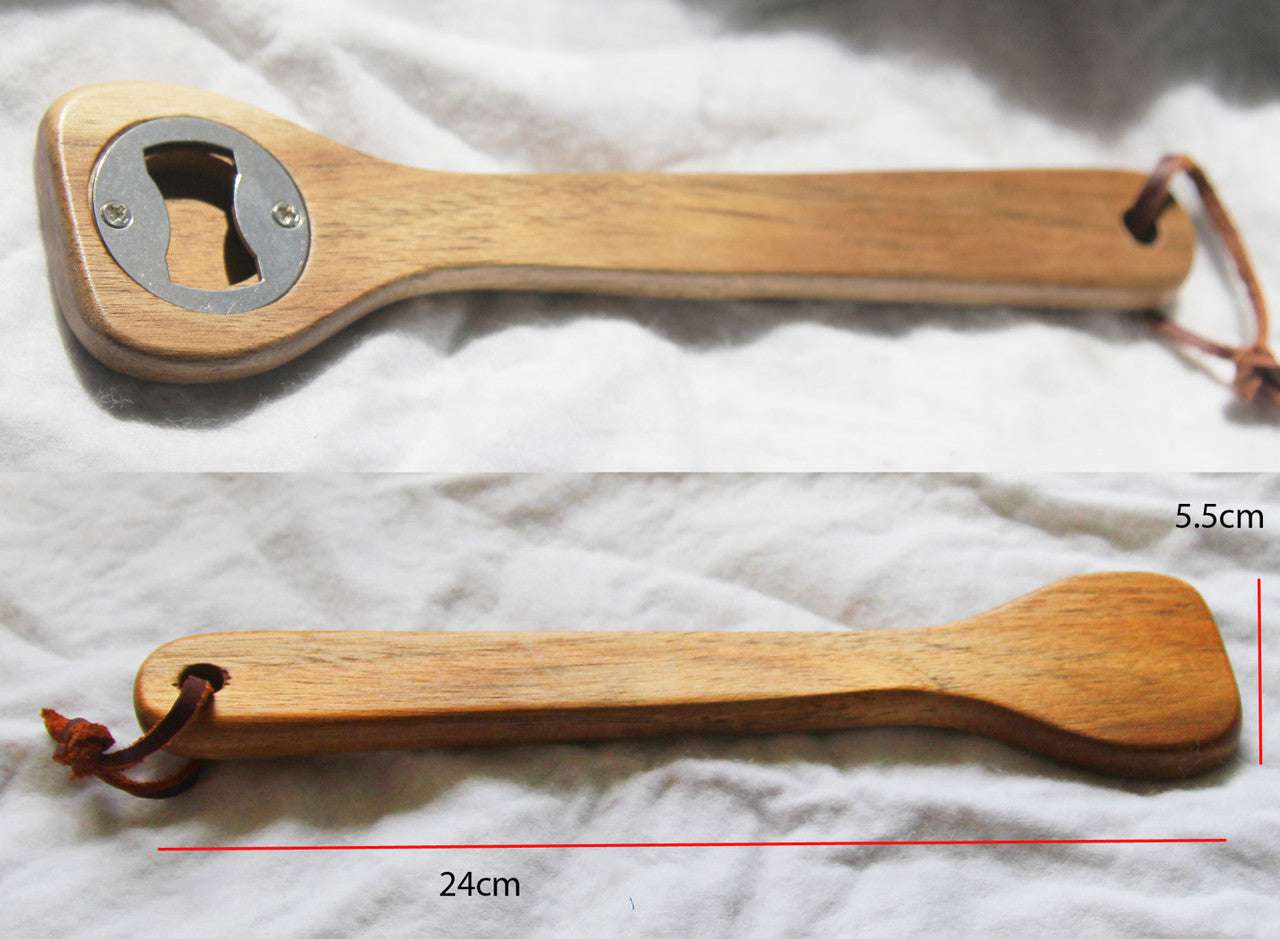 10-Pack Wooden Spoon Bottle Opener Set - Durable Kitchen Utensils for Cooking, BBQ & Bartending - Fun Sports Loser Award Gift for Parties & Camping