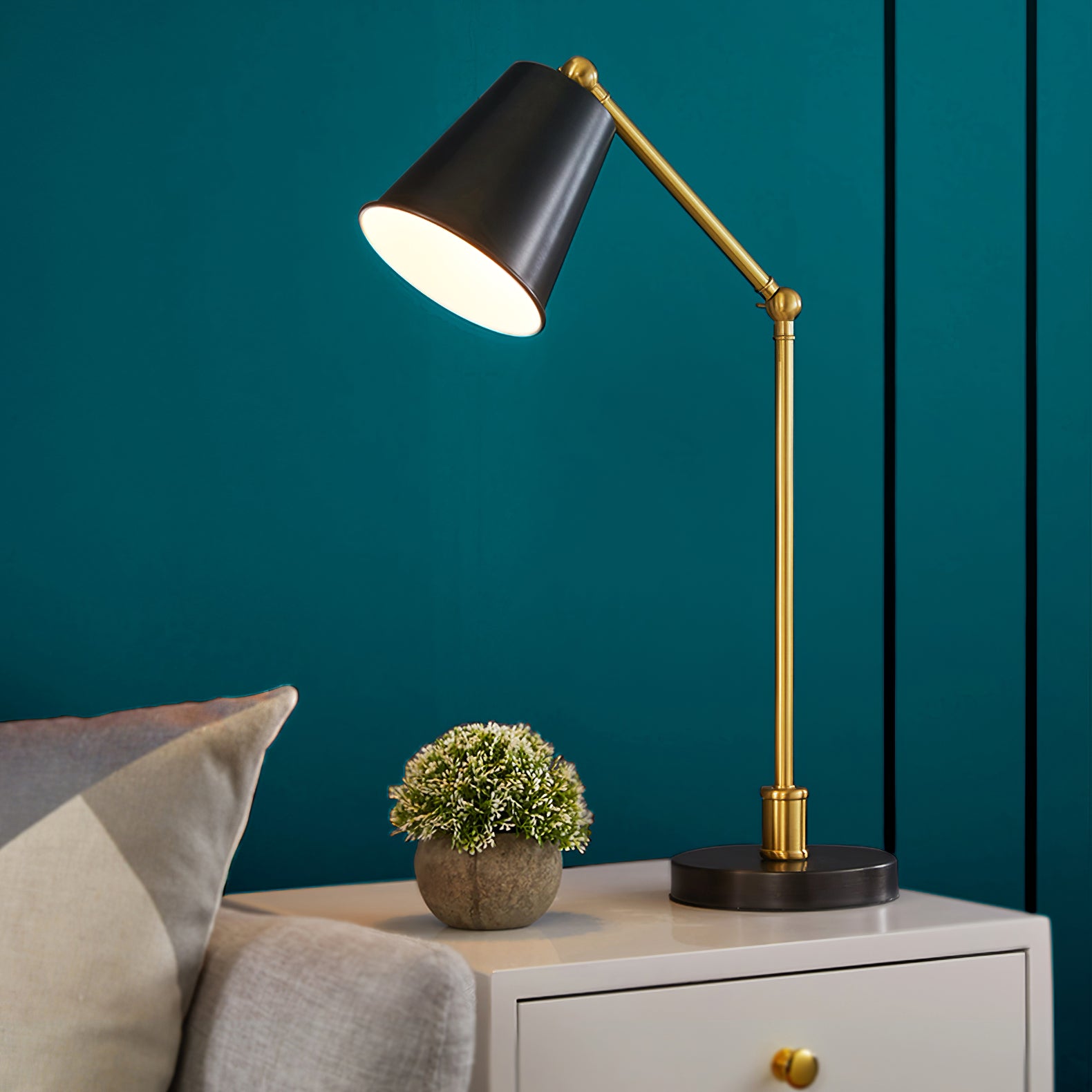 Epinal Table Lamp - Modern LED Nightstand Lamp with USB Port, Touch Control & Adjustable Brightness for Bedroom, Living Room, and Office Decor