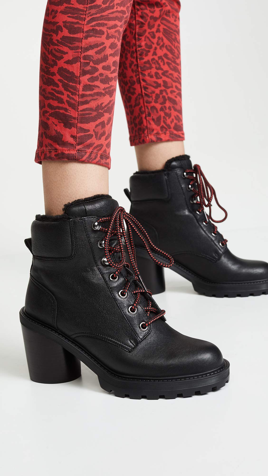 Marc Jacobs Women's Crosby Hiking Boot with Faux Shearling Lining - Waterproof Ankle Boots for Winter, Outdoor & Casual Wear - Perfect for Hiking, Travel & Everyday Fashion