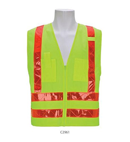 High Visibility Class 2 Cargo Safety Vest with Red & Lime Reflective Strips - XL Size for Construction, Road Work & Warehouse Safety