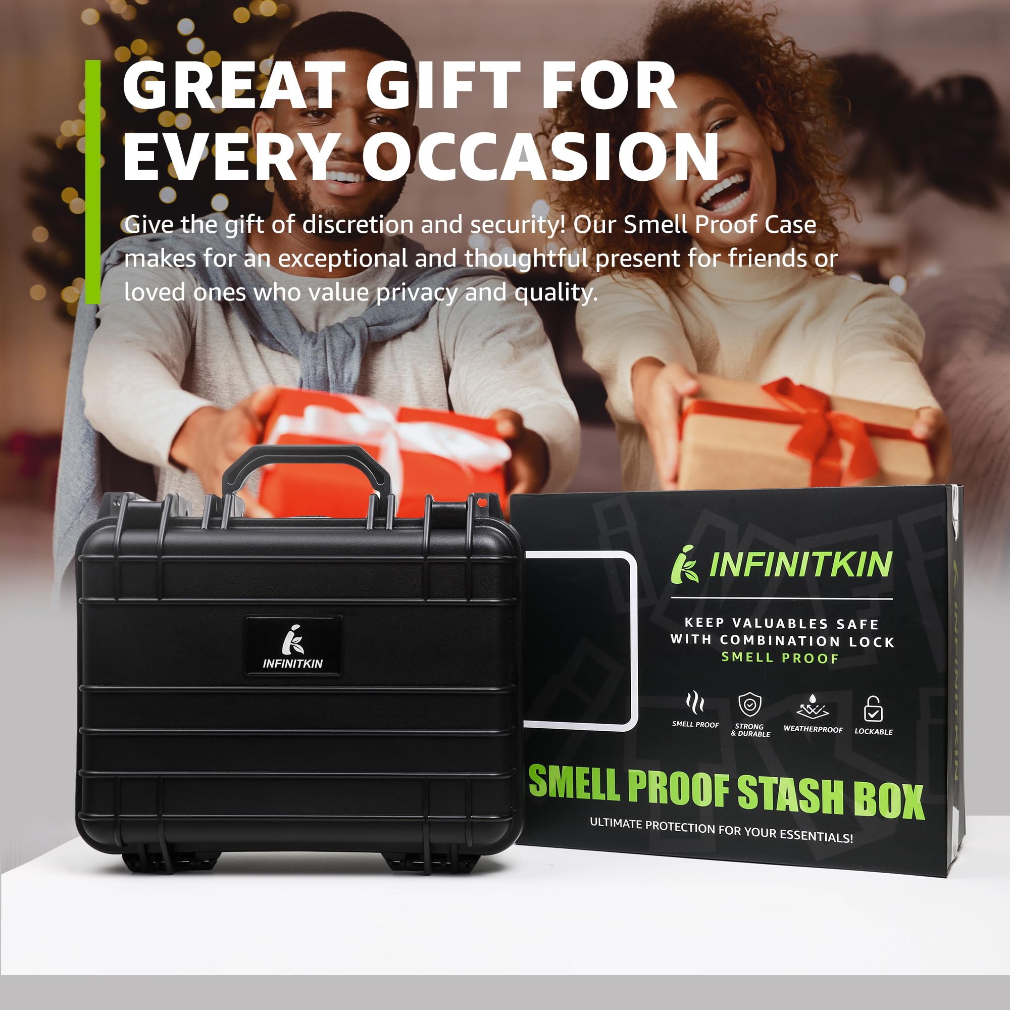 XL Smell Proof Storage Box with Lock – Airtight, Waterproof & Crushproof Container for Home, Travel & Camping | Perfect for Storing Herbs, Cash & Valuables | Great Gift Idea for Men & Women