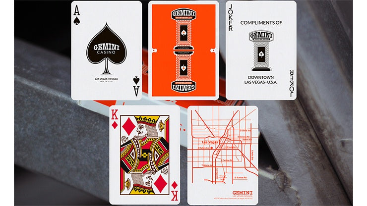 Gemini Casino Orange Playing Cards - Premium Quality Poker Cards for Casino Games, Poker Nights & Magic Tricks - Durable & Stylish Deck for Card Enthusiasts