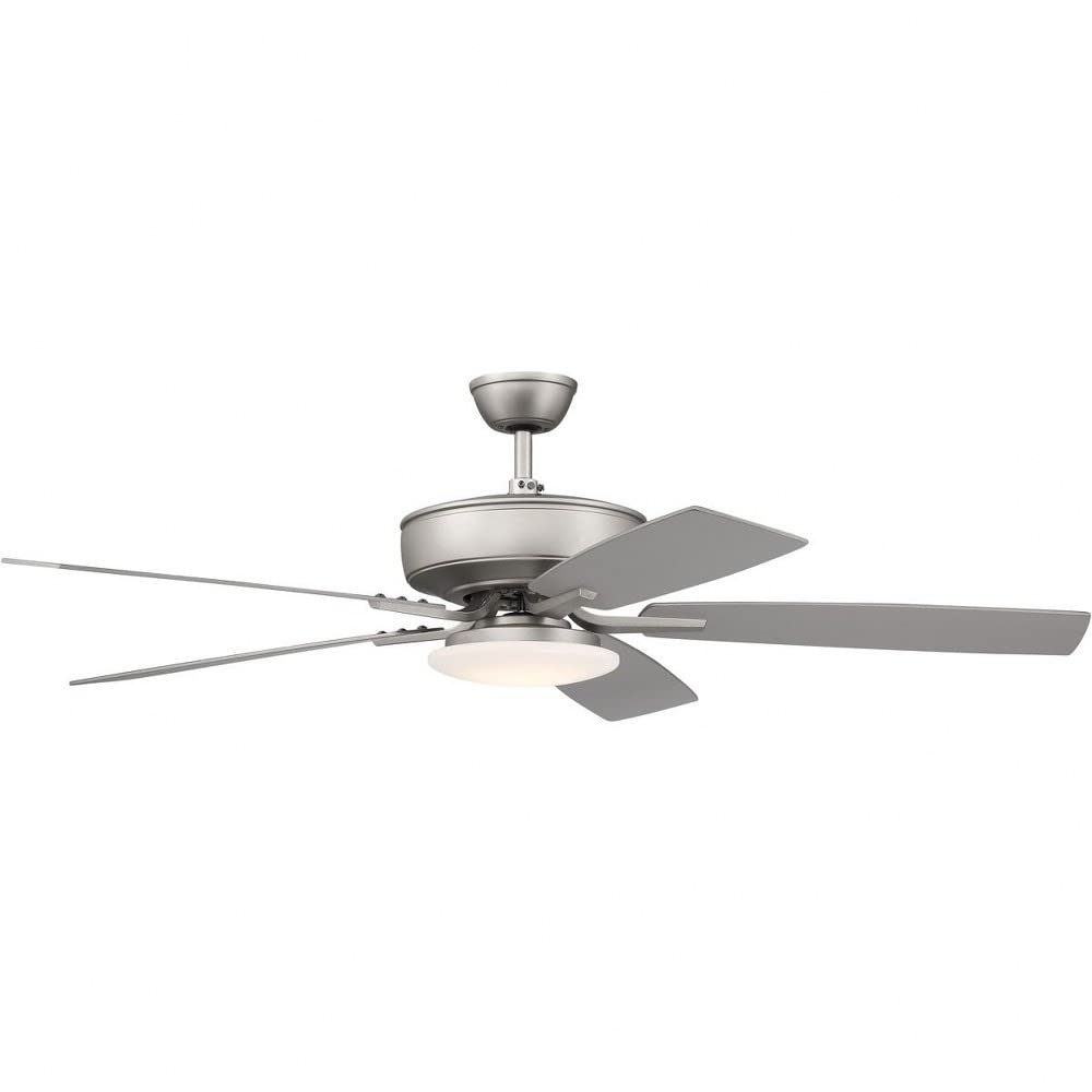 Craftmade P112SB5-52BWNFB Pro Plus 52 Inch Ceiling Fan with LED Light Kit & Remote Control - 5 Reversible Black Walnut/Flat Black Blades - Satin Brass Finish - Perfect for Living Room, Bedroom, and Outdoor Patio