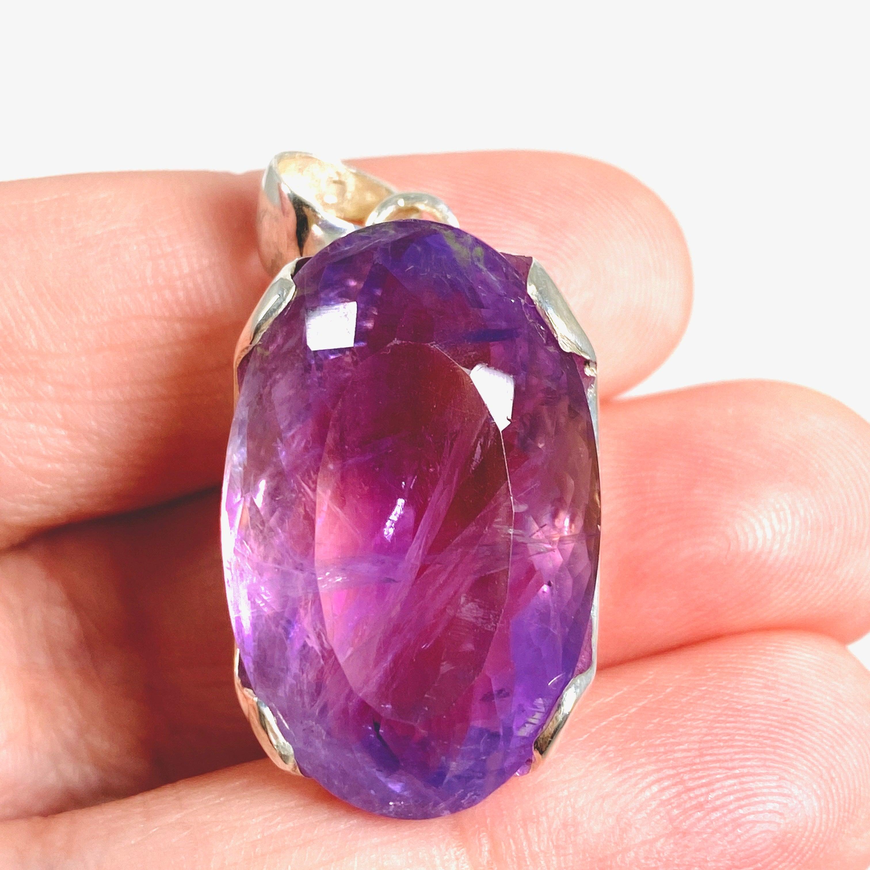 Natural Ametrine Oval Faceted Pendant Necklace KPGJ3380 - Elegant Jewelry for Women, Gift for Her, Perfect for Parties & Special Occasions