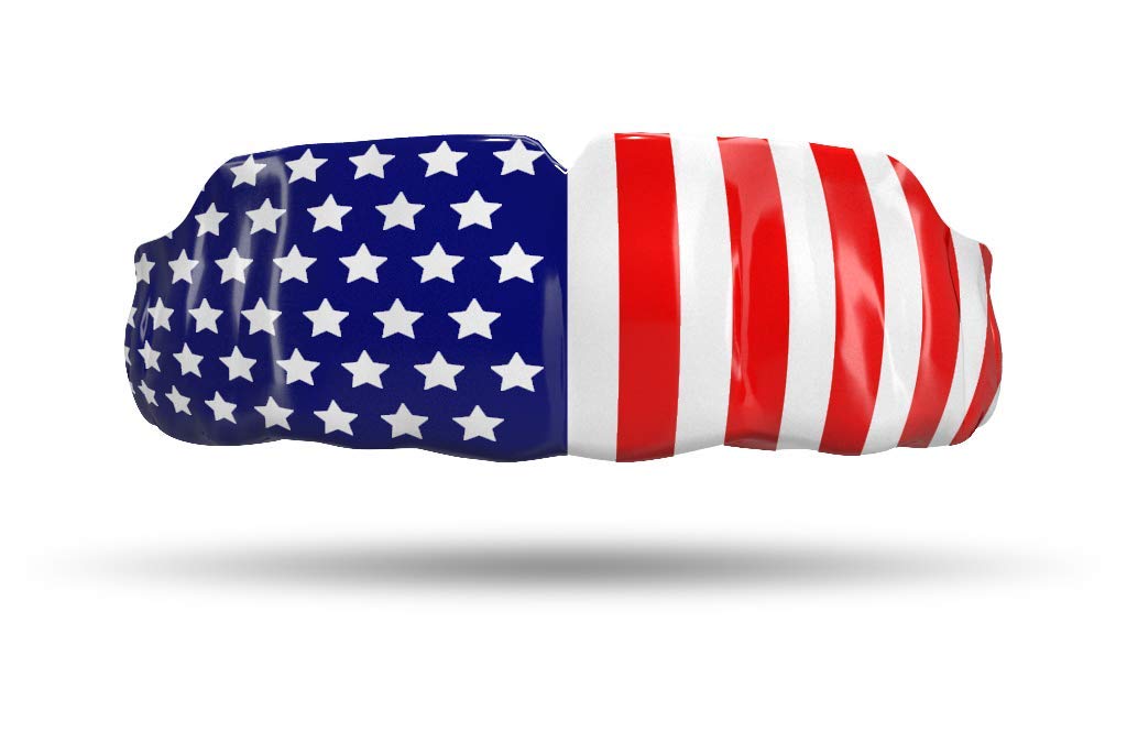 Custom Professional MMA Boxing Muay Thai Mouthguard with Stars & Stripes Design - Perfect for Training, Sparring & Competition