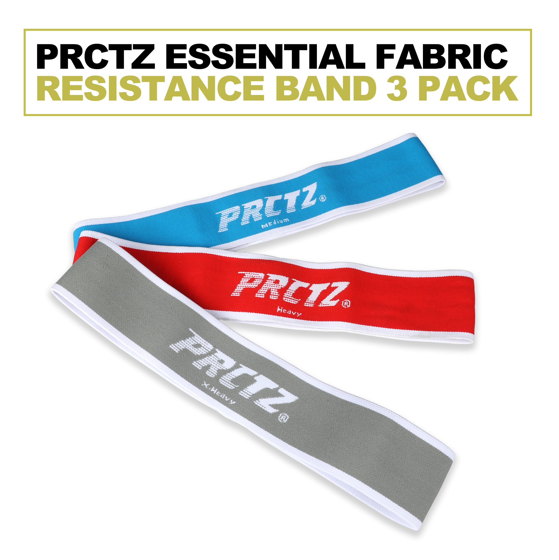 PRCTZ Elastic Fabric Hip & Glute Bands - 3 Pack Resistance Bands for Workout, Physical Therapy, Yoga & Home Fitness Training