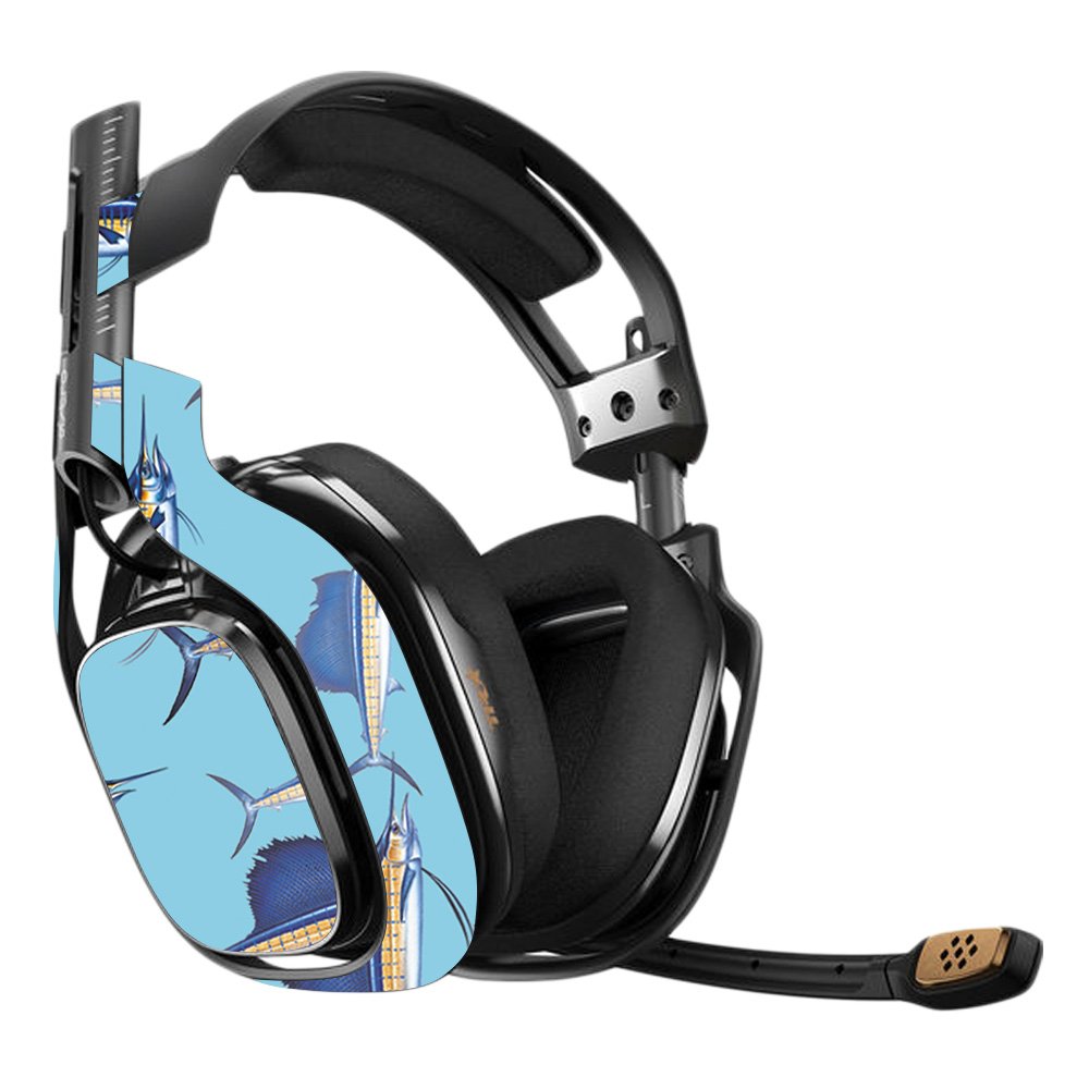 MightySkins Vinyl Decal Wrap Cover for Astro A40 3rd Gen Gaming Headset - Billfish Stripes Design | Protective, Durable & Customizable Skin | Easy to Apply & Remove | Made in USA | Perfect for Gaming Setups & Personalization