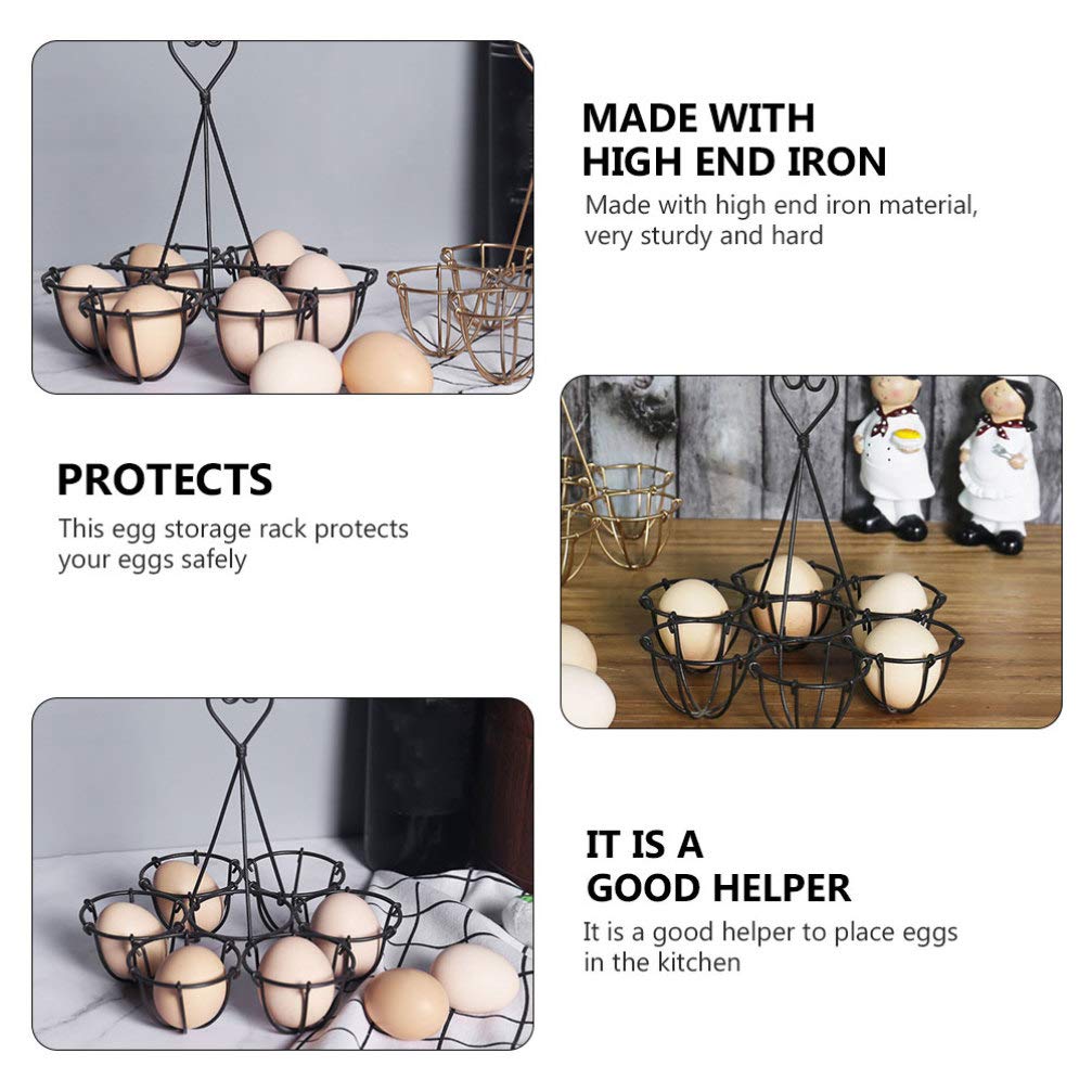 Stainless Steel Chicken Egg Holder - Countertop Egg Rack Organizer & Dispenser for 12 Eggs | Freestanding Wire Egg Basket Storage | Perfect for Farmhouse Kitchen Decor & Breakfast Buffet Display
