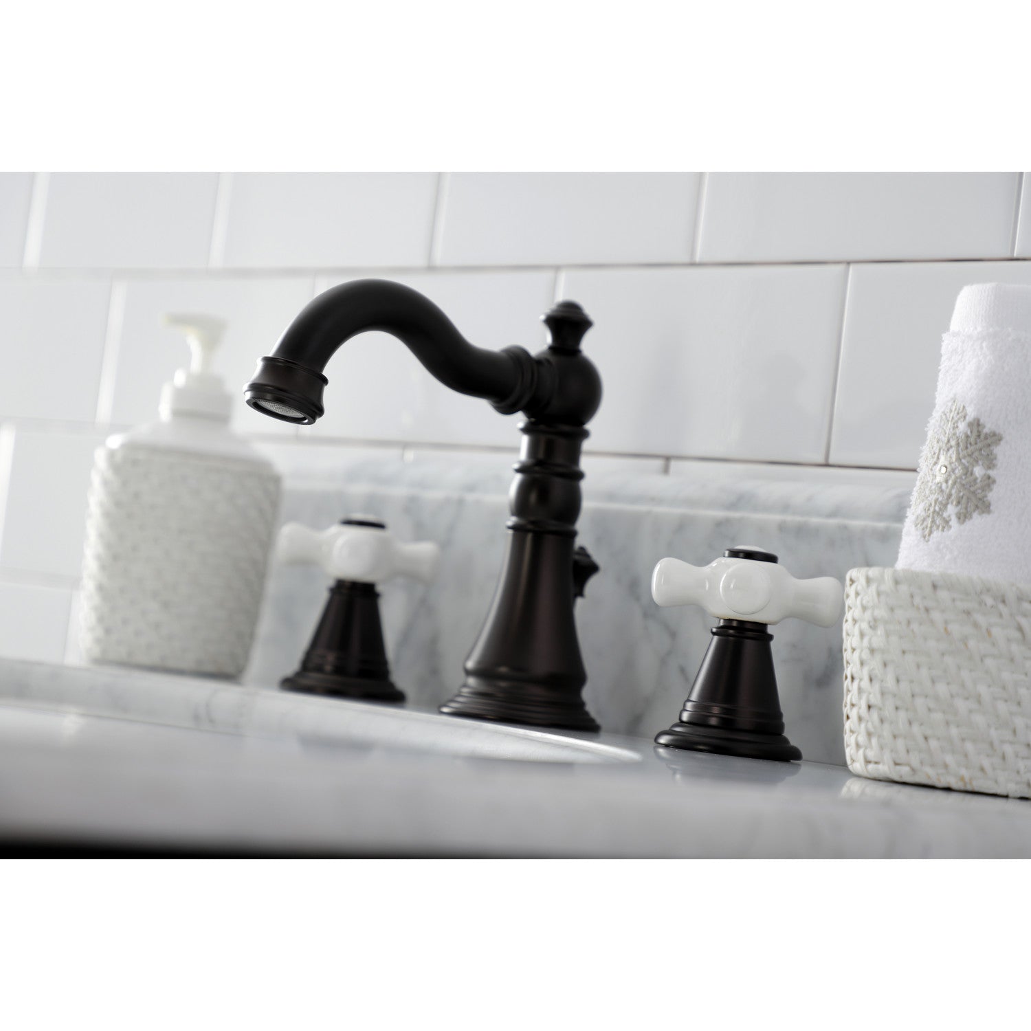 American Classic FSC1975APX Oil Rubbed Bronze Widespread Bathroom Faucet - 2 Handle 3 Hole Deck Mount with Pop Up Drain - Perfect for Modern Bathroom Renovations & Luxury Home Upgrades