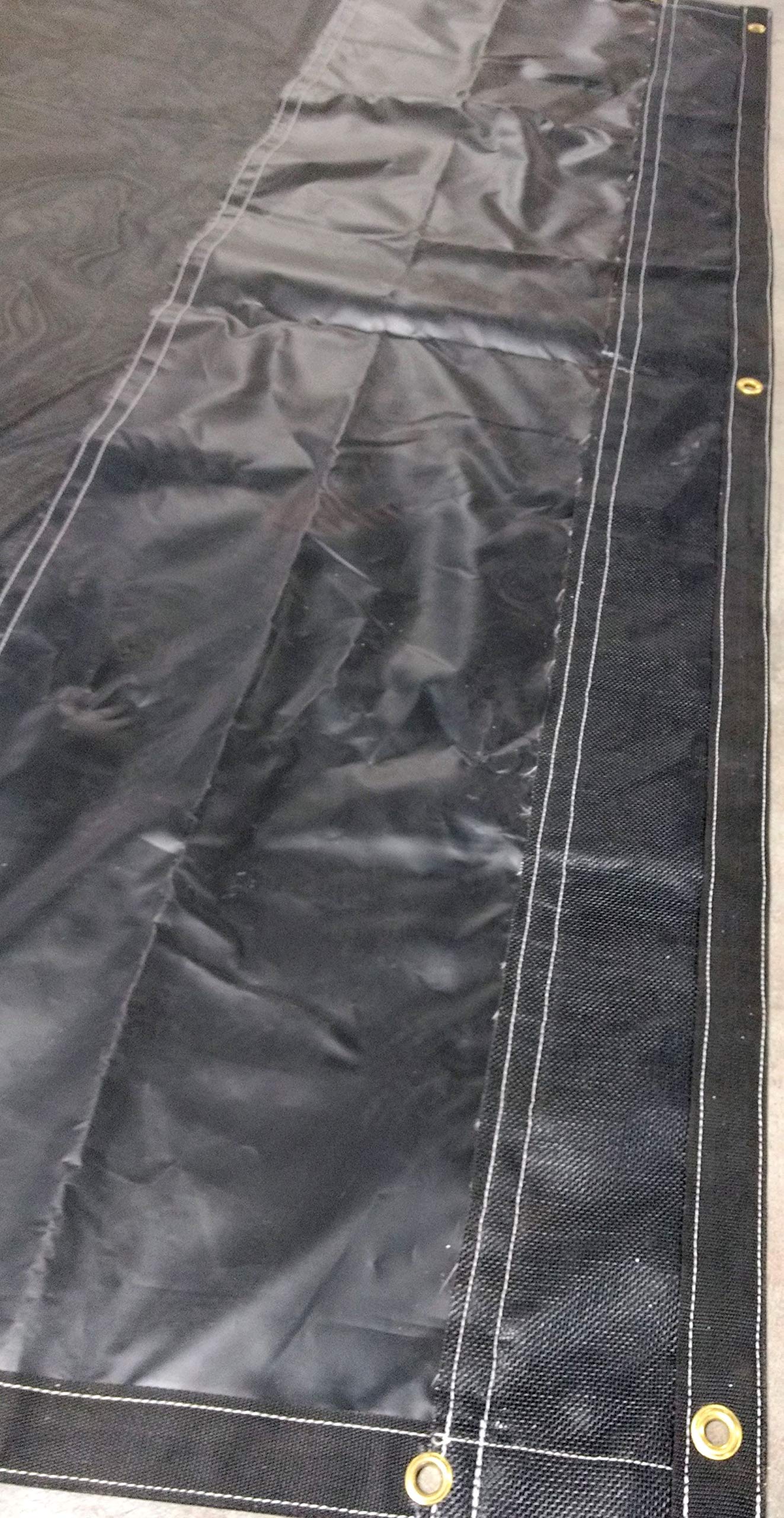 Heavy-Duty Black Mesh Dump Truck Tarp Cover - 6' x 15' - Fits Manual & Electric Dump Trucks - Durable Construction for Construction Sites & Hauling Debris