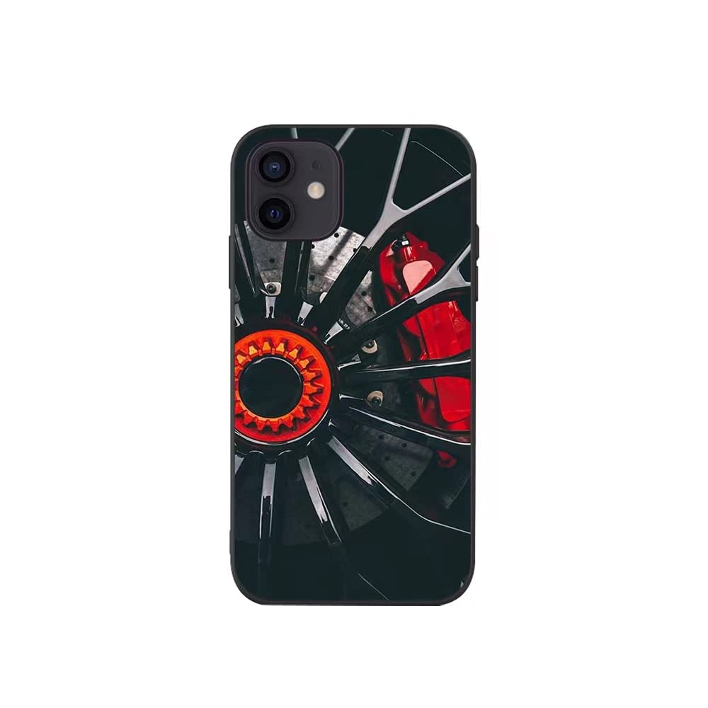 iPhone 12 Pro Max Case, Slim Soft Protective Cover with Car Wheel Design - Shockproof & Drop Resistant for iPhone 13/12/11 Pro Max/Mini/XS/X/XR/6/7/8/6s Plus/SE2 - Perfect for Daily Use, Travel & Outdoor Activities (A01, iPhone 12)