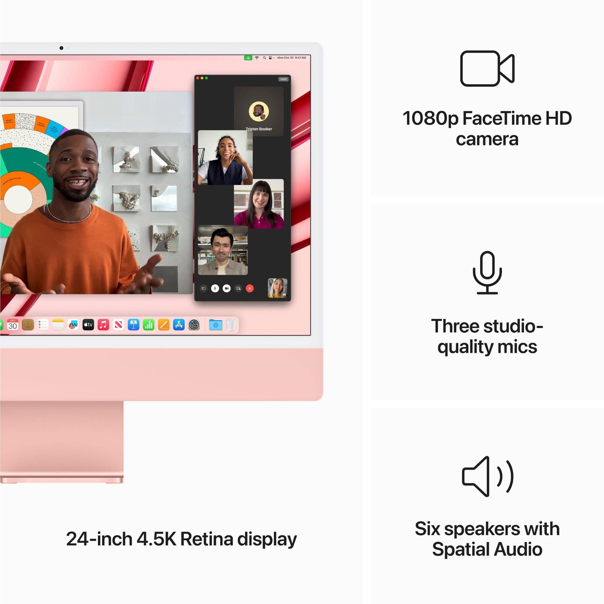 Apple iMac 24-inch with Retina 4.5K Display, M3 Chip 10-Core GPU, 512GB SSD - Pink (2023 Model) | Perfect for Home Office, Graphic Design & Creative Work