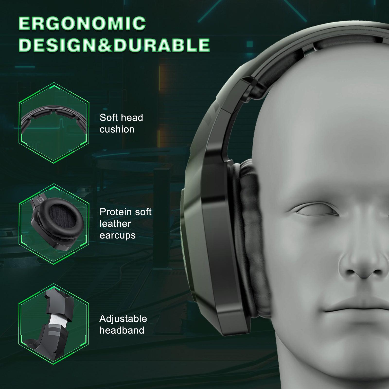 ONIKUMA B100 Wireless Gaming Headset - Bluetooth 2.4G & Wired 3-Mode Lightweight Over-Ear Headphones for PC, PS5, Xbox - Perfect for Esports, Streaming & Online Gaming